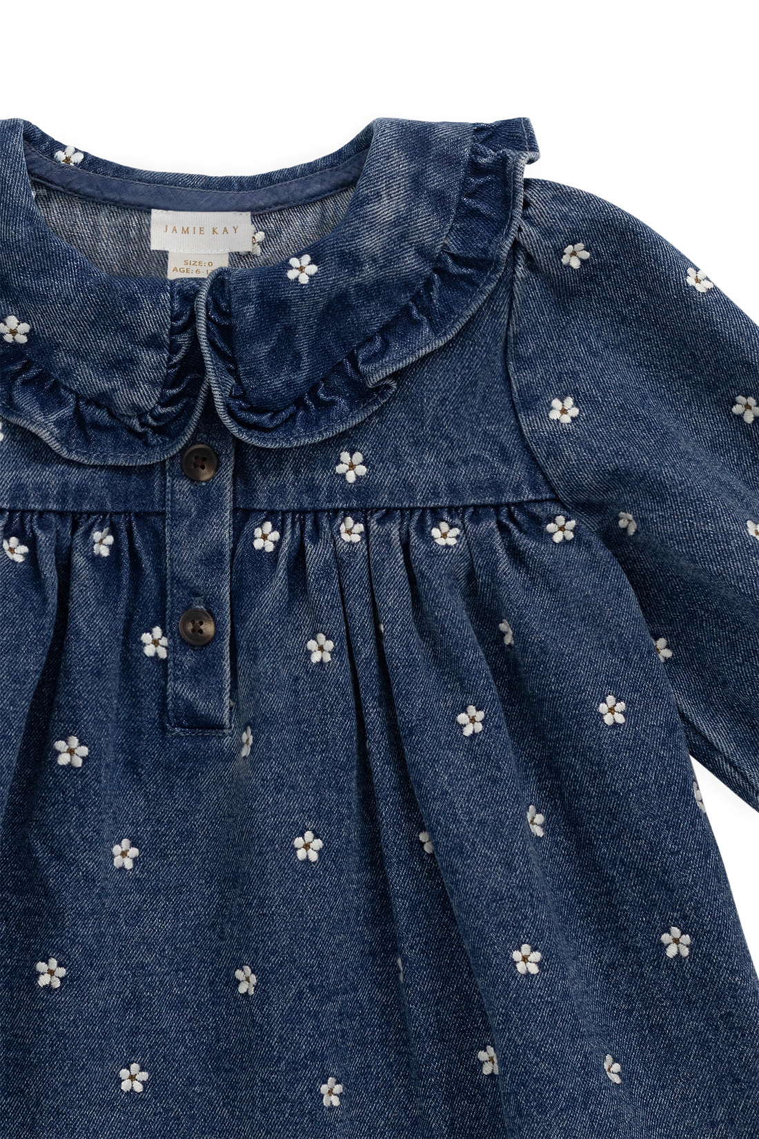 Ira Dress-Josie Floral Denim Childrens Dress from Jamie Kay USA
