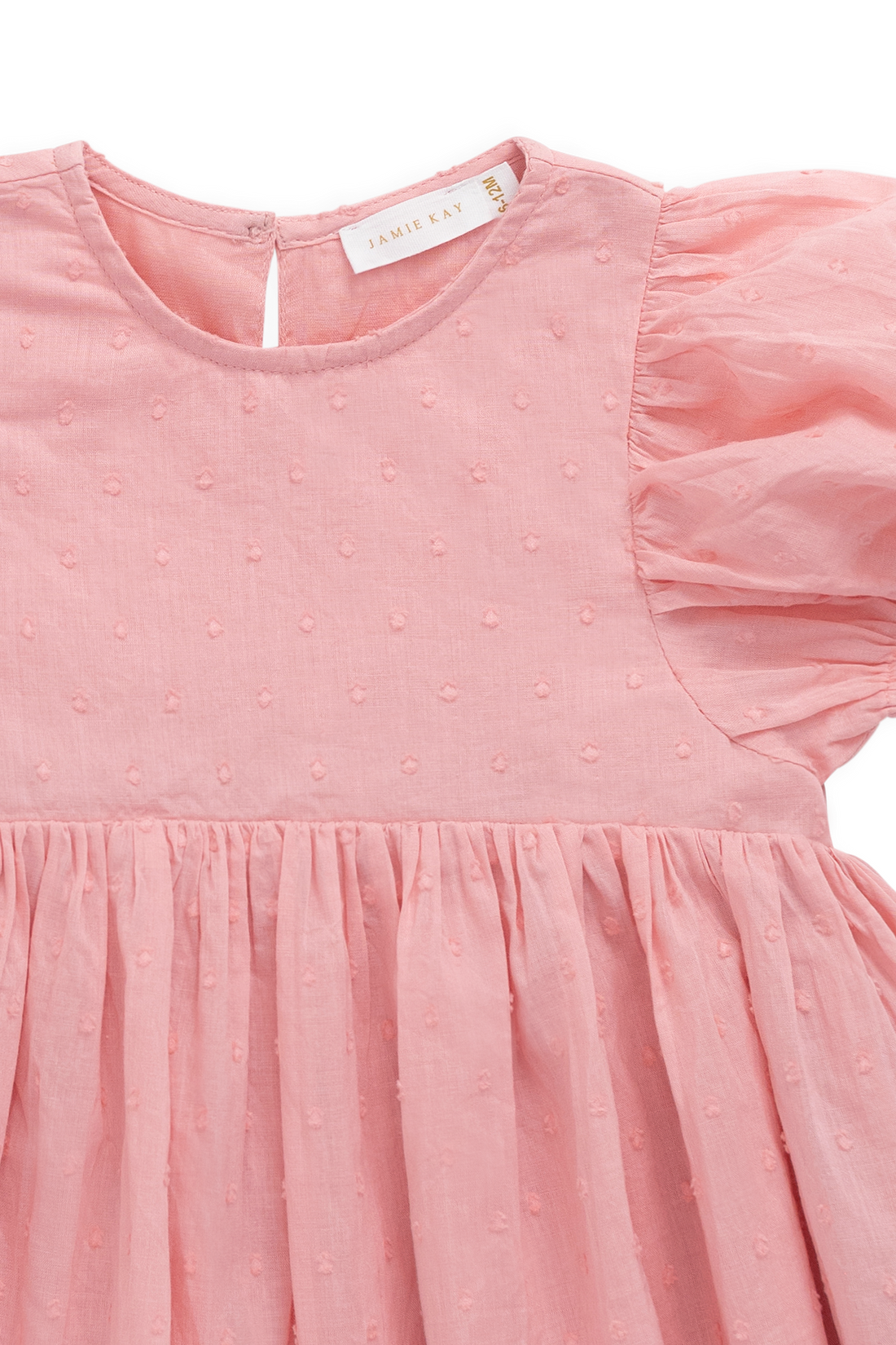 Organic Cotton Frannie Dress - Swiss Pink 6-12M | Jamie Kay US Organic Cotton Frannie Dress - Swiss Pink 6-12M | Jamie Kay US