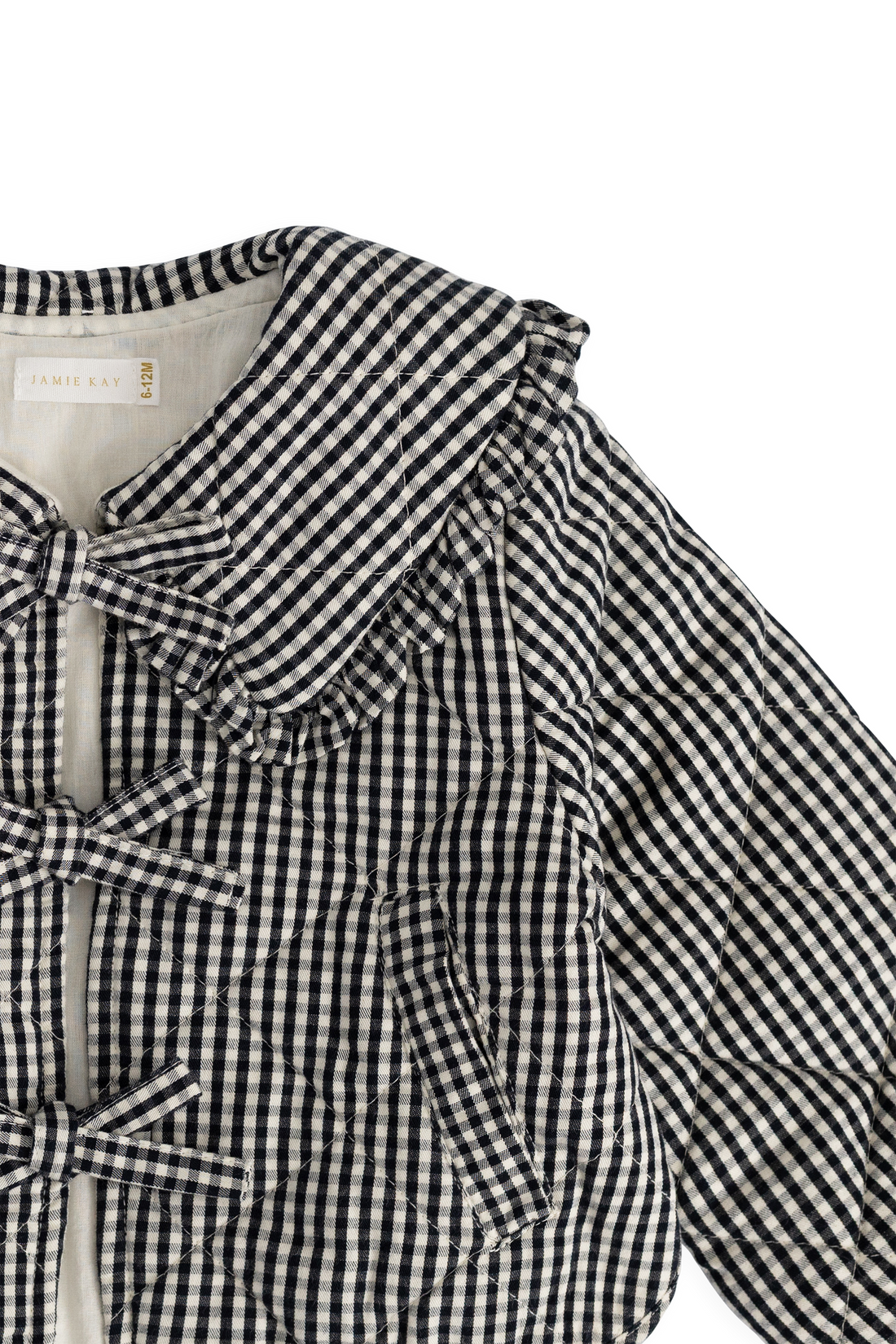 Mariette Cotton Jacket - Petite Gingham Graphite Childrens Jacket from Jamie Kay USA