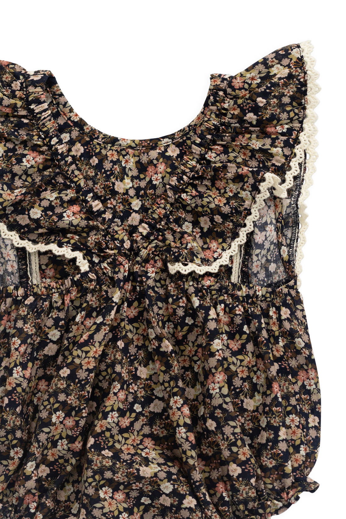 Organic Cotton Beatrice Playsuit - Luca Floral Childrens Bodysuit from Jamie Kay USA