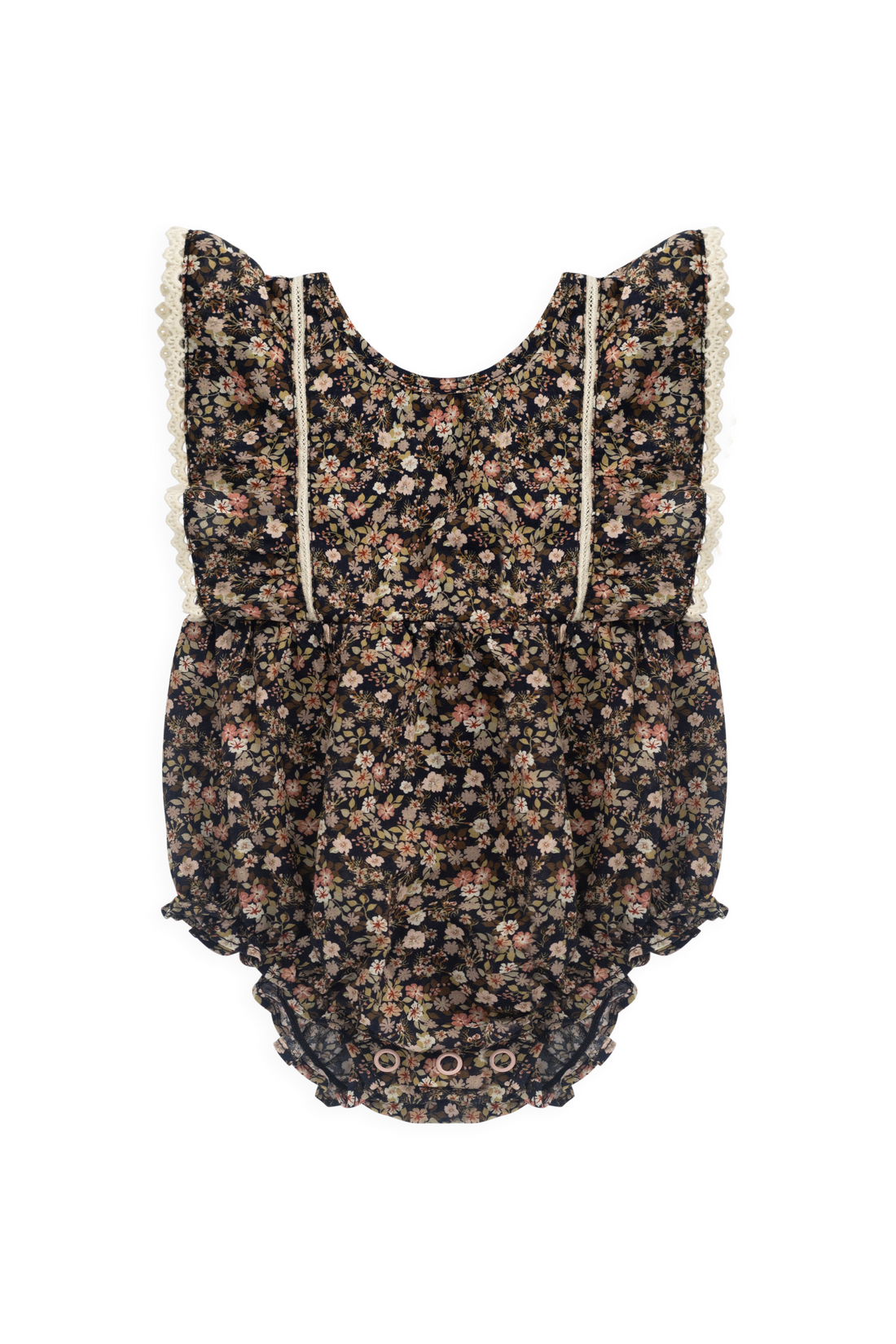 Organic Cotton Beatrice Playsuit - Luca Floral Childrens Bodysuit from Jamie Kay USA