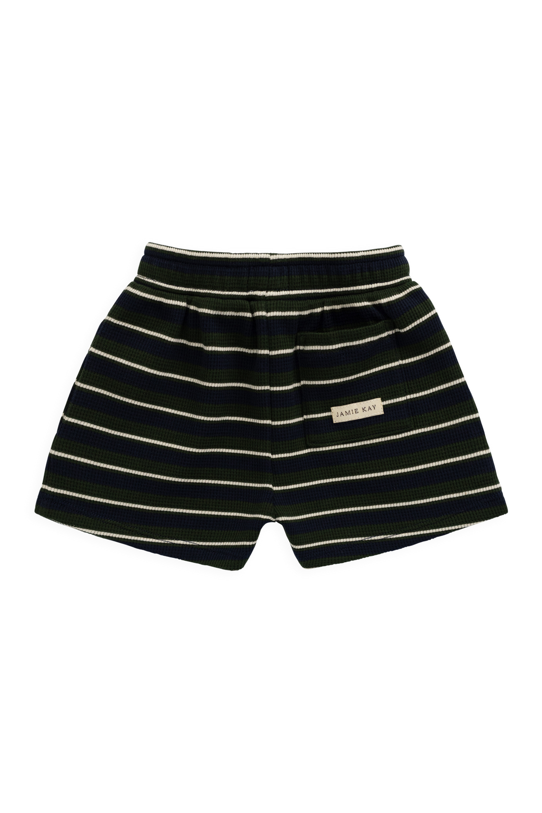 Organic Cotton Waffle Leith Short - Maritime Grandeur Stripe Childrens Short from Jamie Kay USA