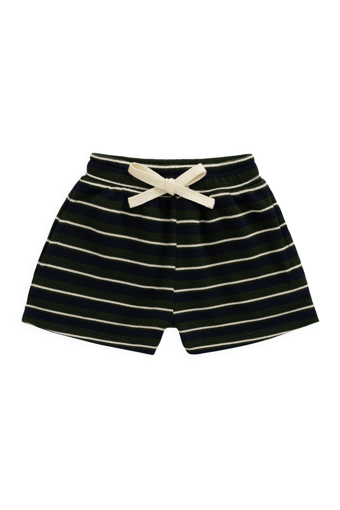 Organic Cotton Waffle Leith Short - Maritime Grandeur Stripe Childrens Short from Jamie Kay USA