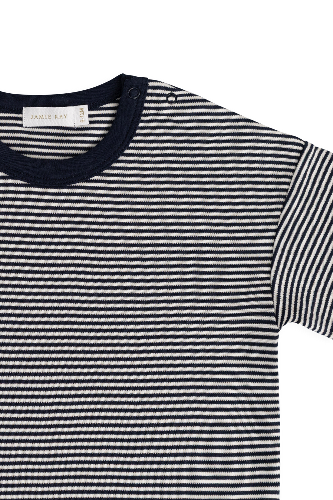 Pima Cotton Edward Tee - Petite Stripe Cloud/Maritime Childrens Top from Jamie Kay USA