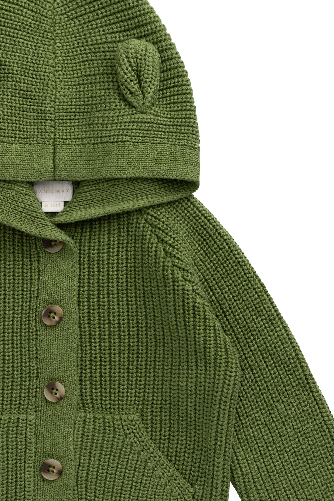 Bear Cardigan - Matcha Childrens Cardigan from Jamie Kay USA