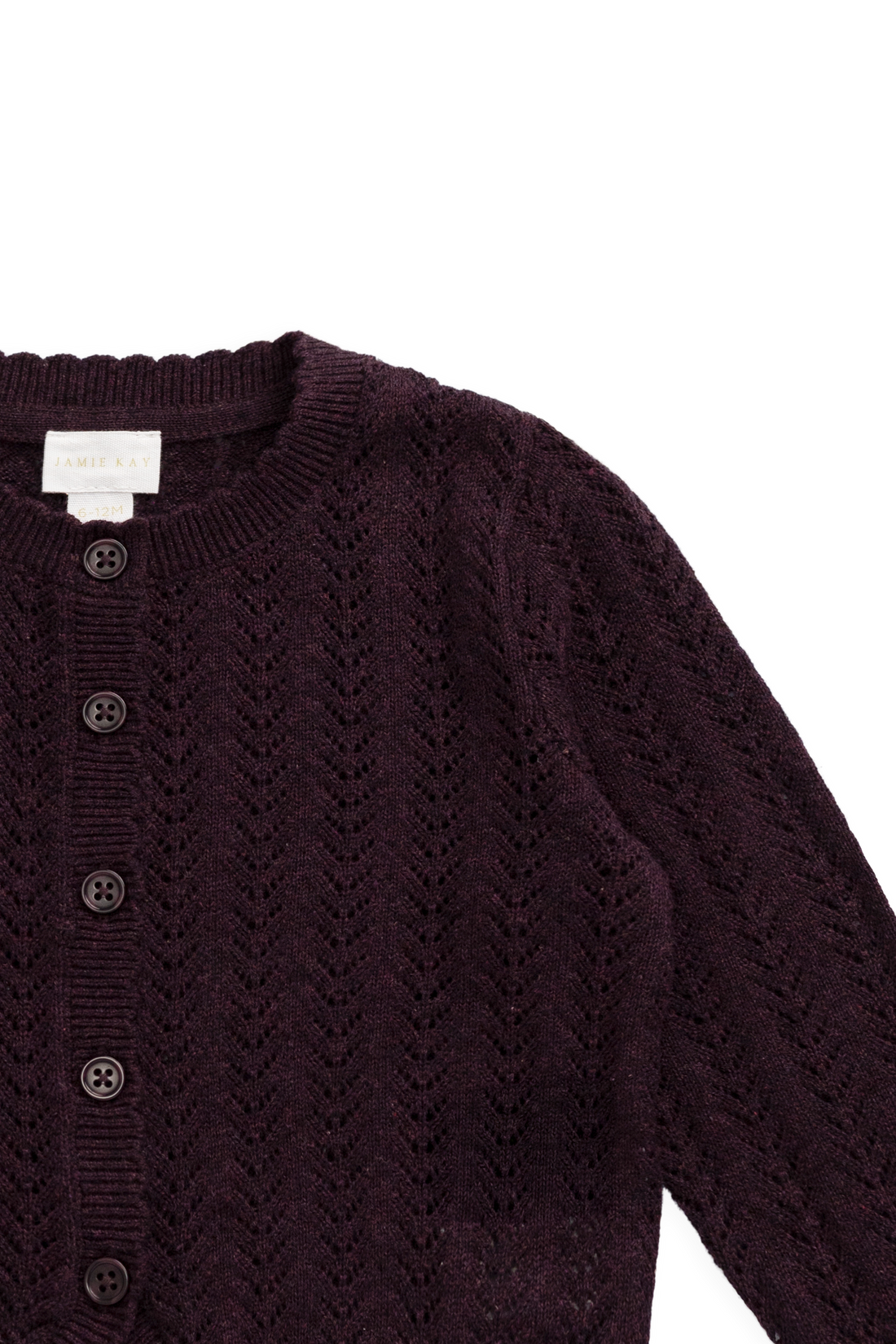 Maxine Knitted Cardigan - Blackcurrant Childrens Cardigan from Jamie Kay USA