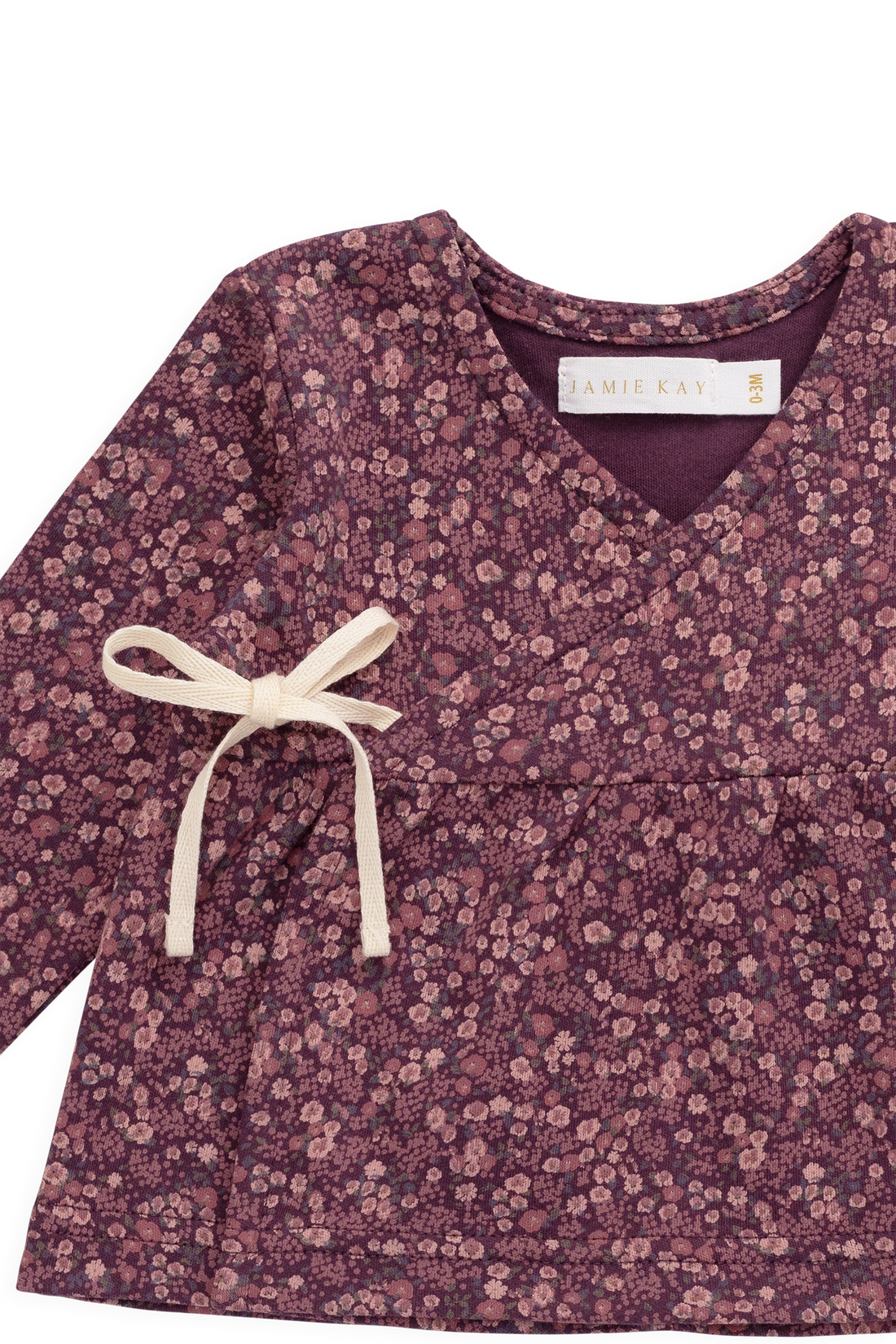 Organic Cotton Clemence Wrap Top - Fig Floral Childrens Top from Jamie Kay USA