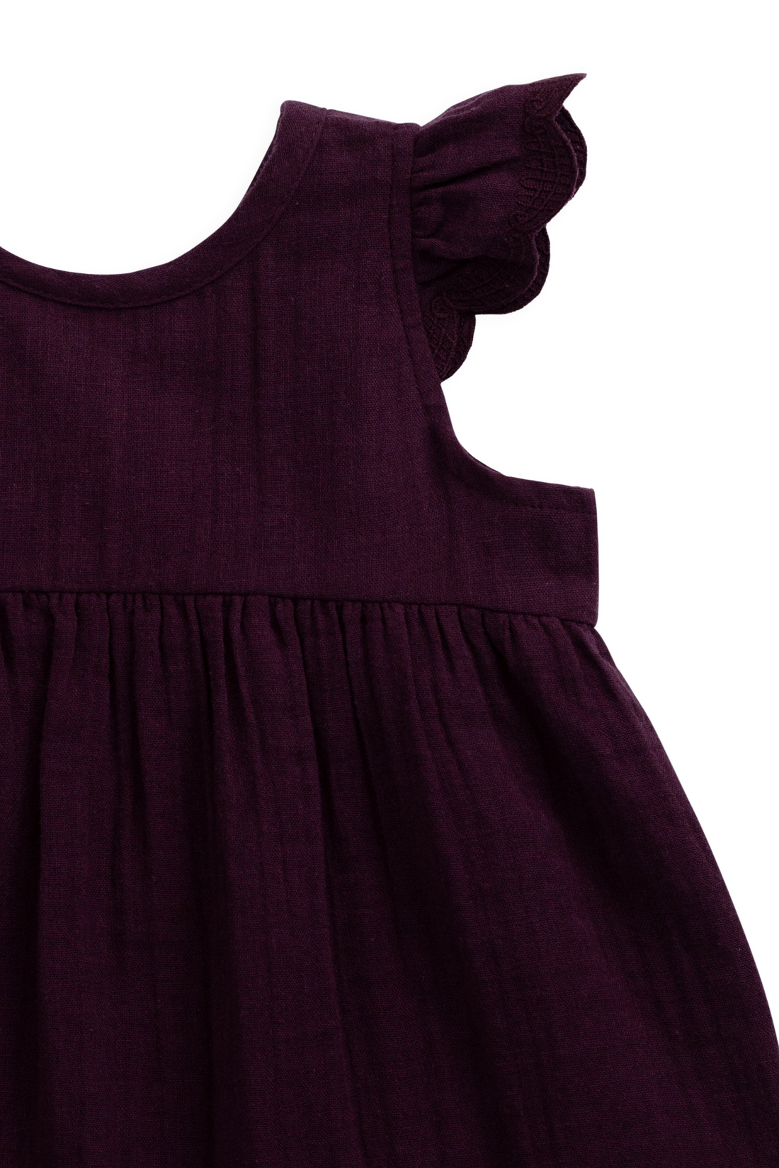 Organic Cotton Muslin Lace Dress - Fig Childrens Dress from Jamie Kay USA