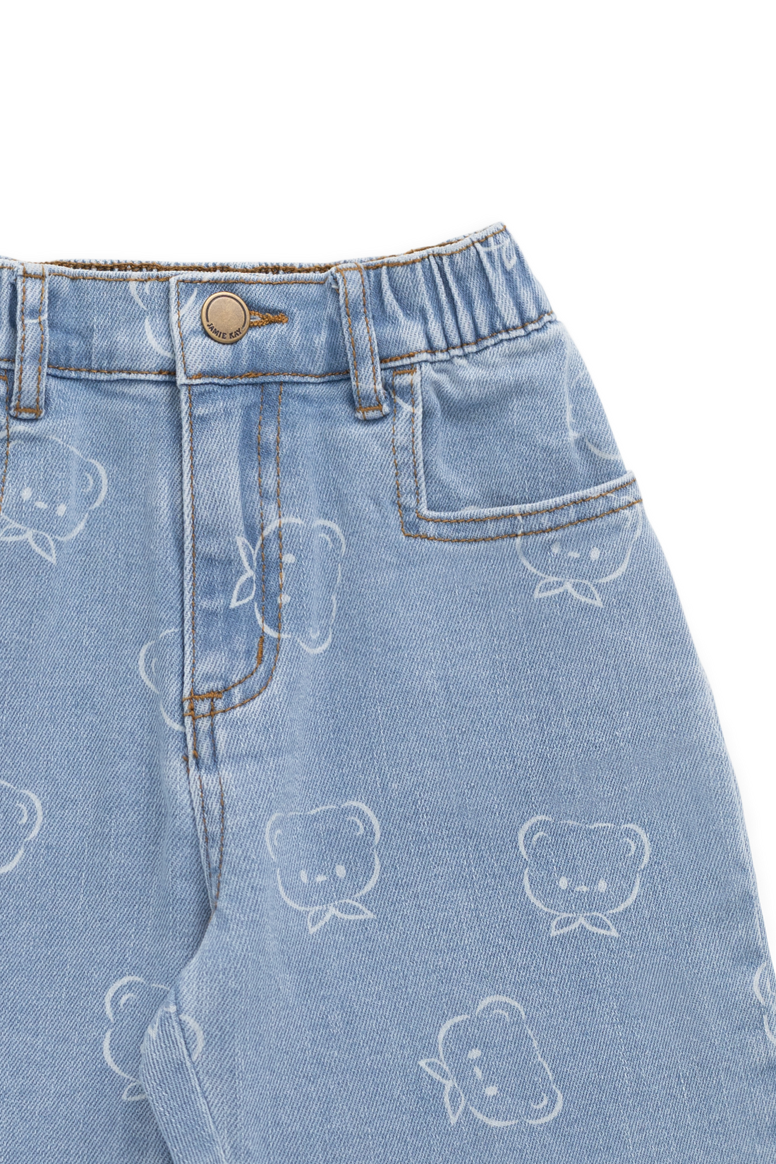 Abel Pant - Bowie Bear Denim Childrens Pant from Jamie Kay USA
