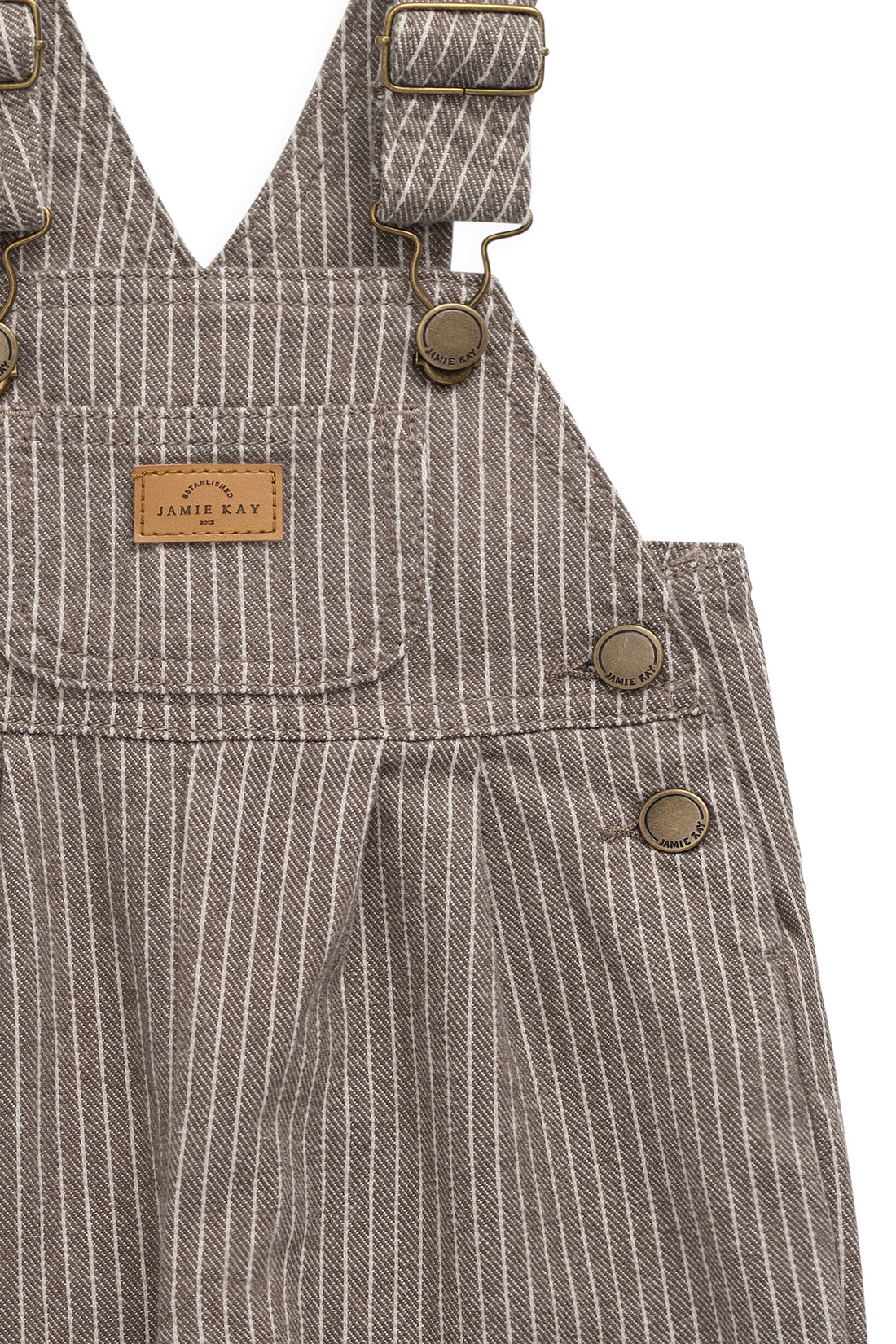Blair Overall - Mini Pinstripe Cassava / Iroko Childrens Overall from Jamie Kay USA