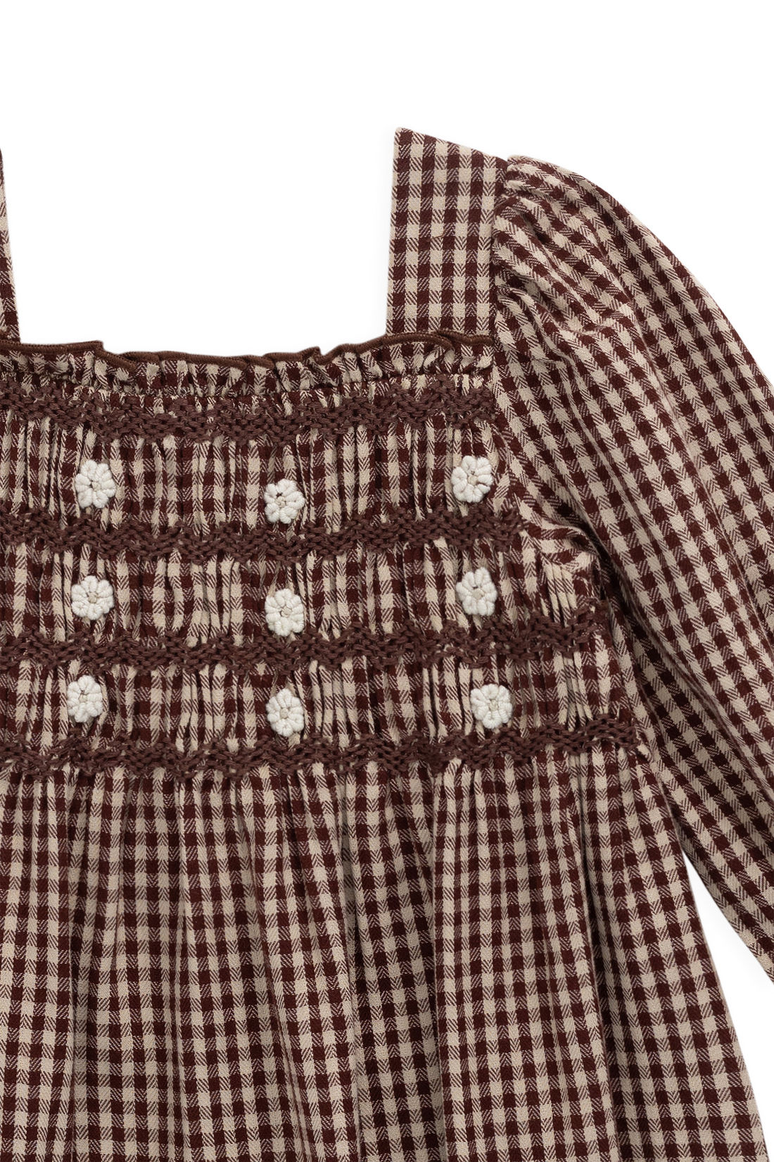 Organic Cotton Cecile Dress - Cinnamon Gingham Childrens Dress from Jamie Kay USA
