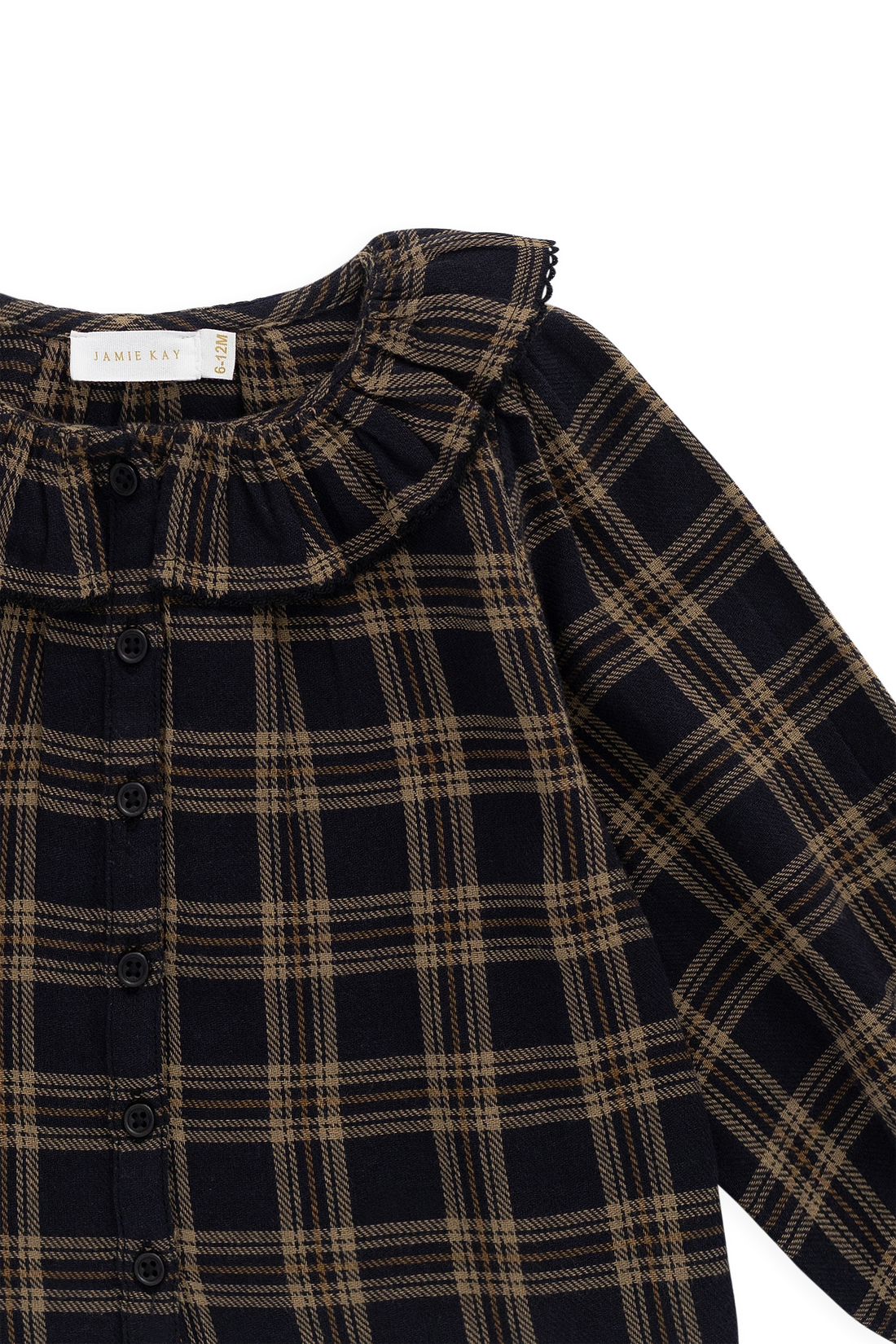 Organic Cotton Cecile Top - Woodland Check Childrens Top from Jamie Kay USA