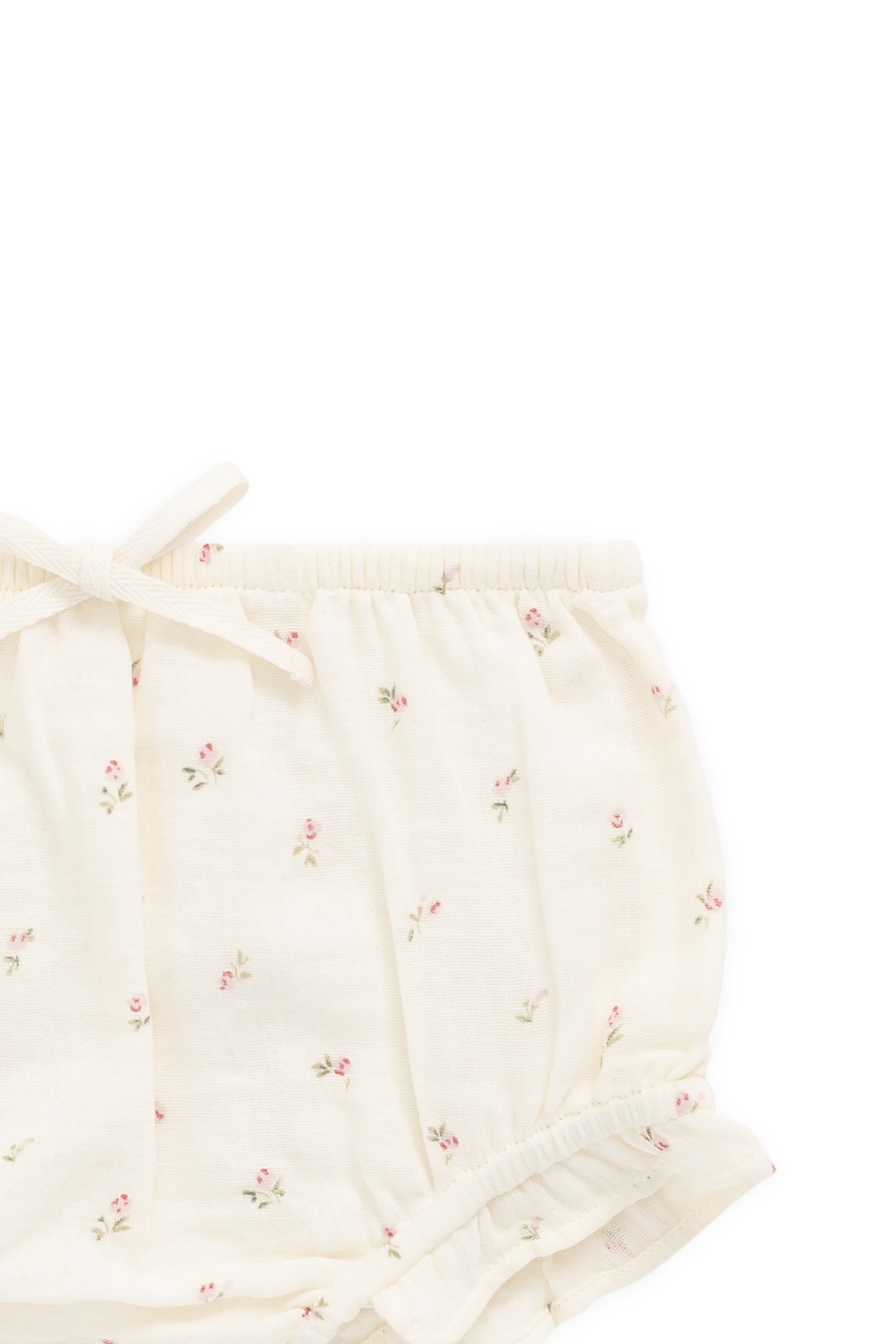 Organic Cotton Muslin Frill Bloomer - Willow Rose Childrens Bloomer from Jamie Kay USA