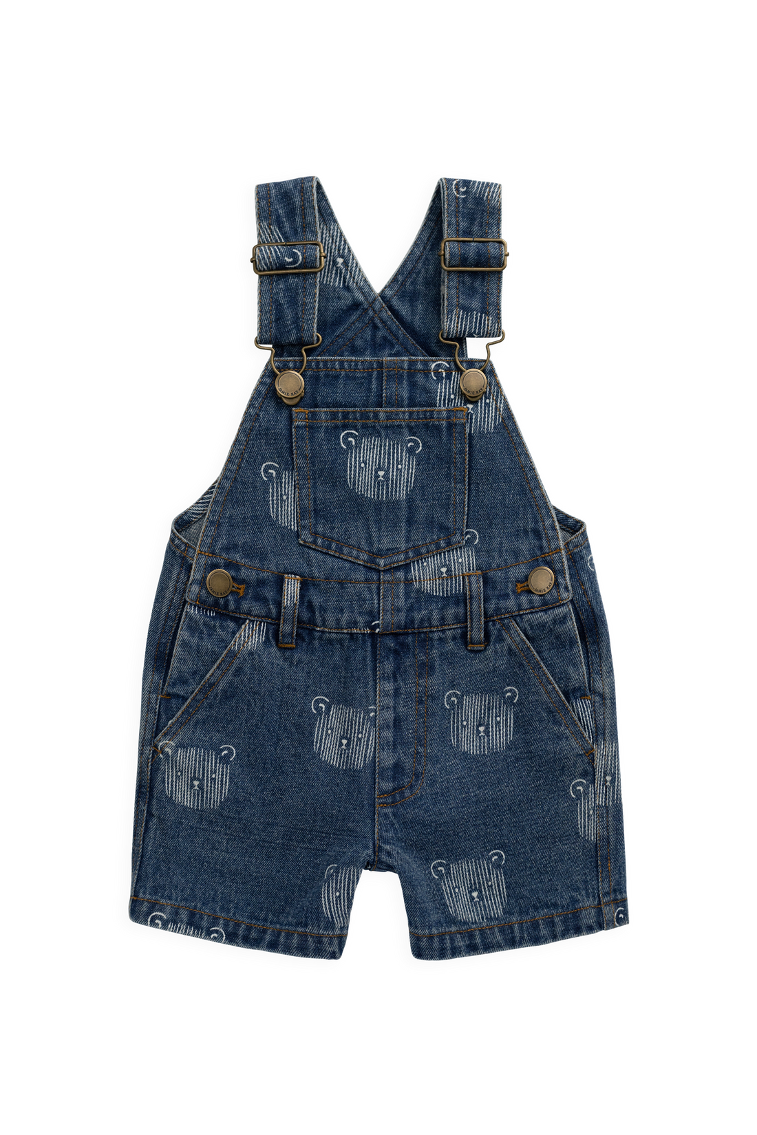 Fenix Short Overall - Teddy Face Denim Childrens Overall from Jamie Kay USA