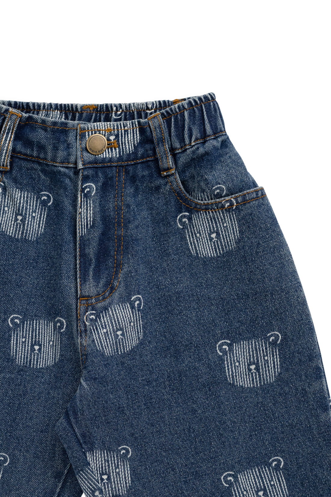 Linus Denim Pant - Teddy Face Denim Childrens Pant from Jamie Kay USA