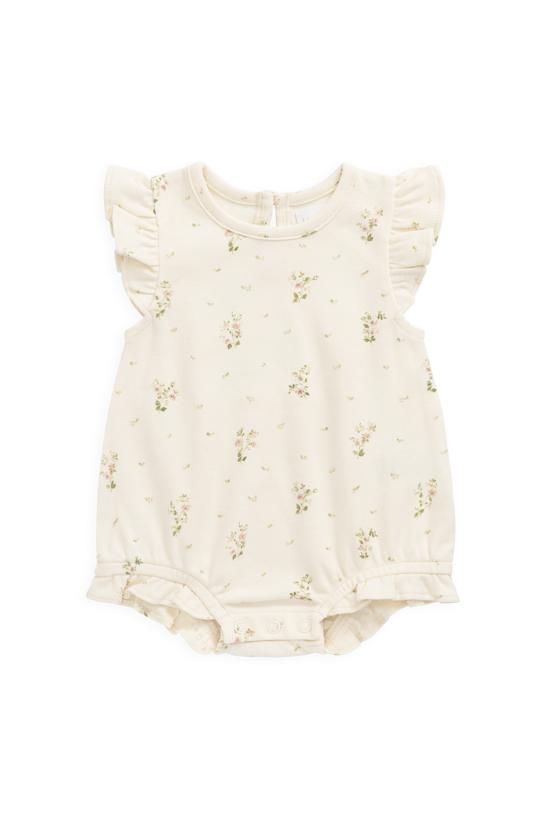 Organic Cotton Adrienne Playsuit - Josepha Egret Small Childrens Playsuit from Jamie Kay USA