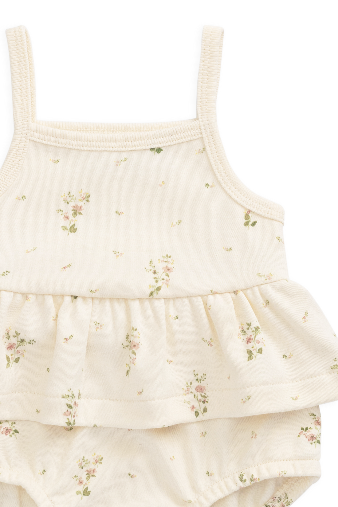 Organic Cotton Astra Playsuit - Josepha Egret Small Childrens Playsuit from Jamie Kay USA
