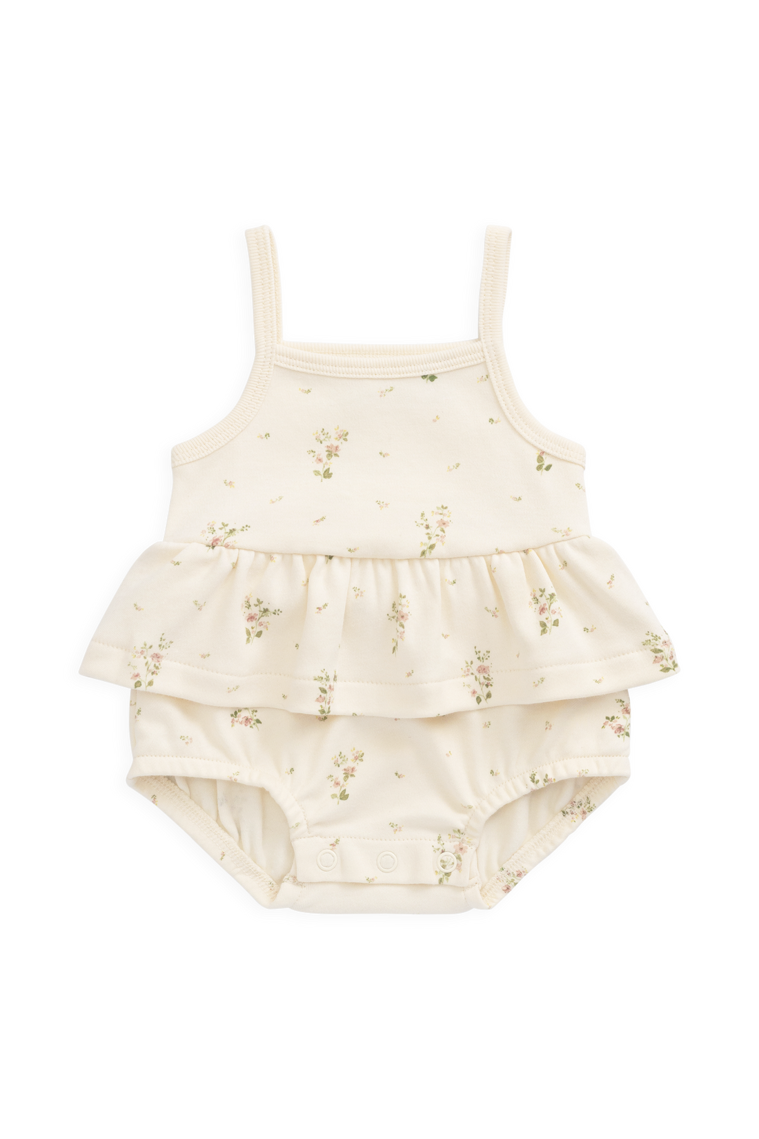 Organic Cotton Astra Playsuit - Josepha Egret Small Childrens Playsuit from Jamie Kay USA