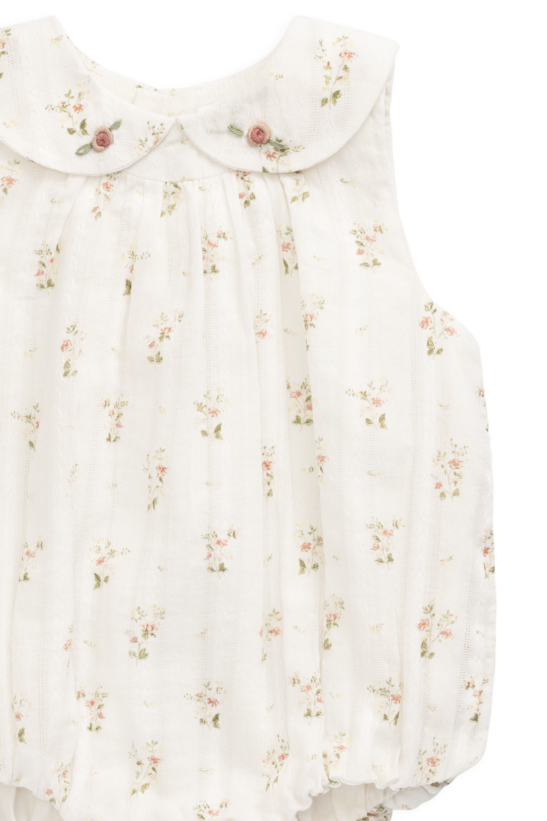 Organic Cotton Brynlee Playsuit - Josepha Egret Childrens Playsuit from Jamie Kay USA