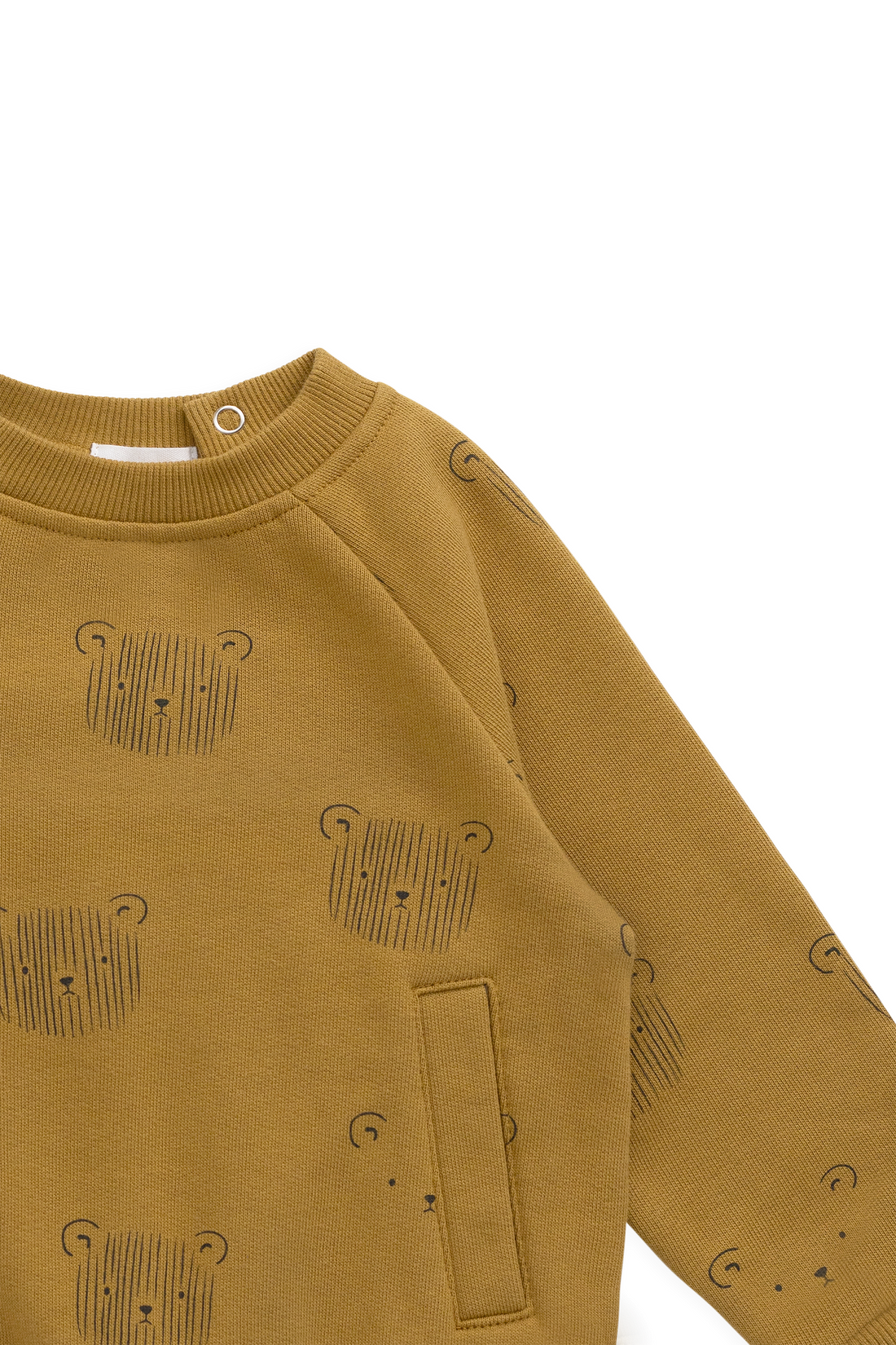Organic Cotton Henry Sweatshirt - Buckwheat Teddy Face Childrens Sweatshirt from Jamie Kay USA
