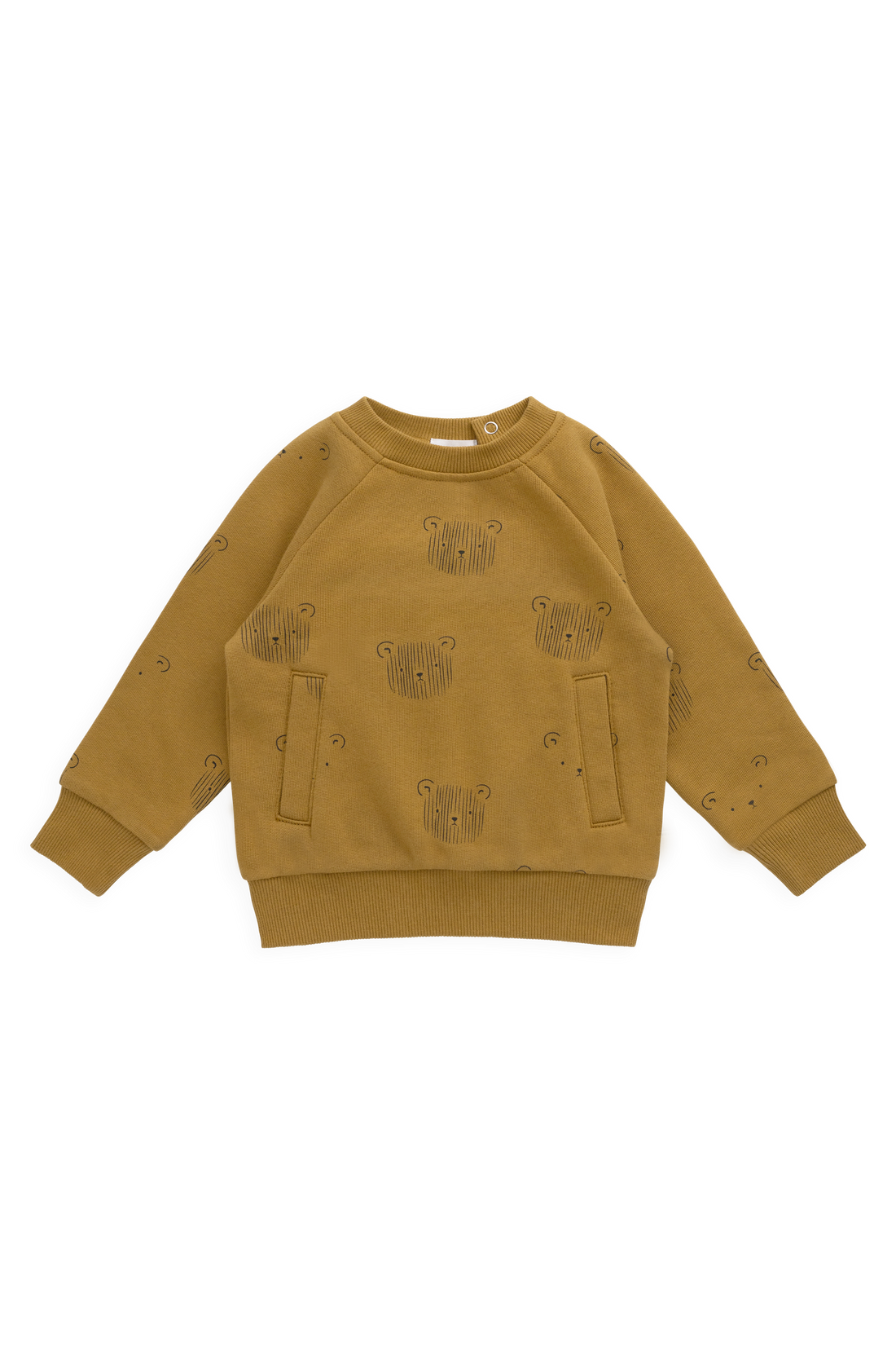Organic Cotton Henry Sweatshirt - Buckwheat Teddy Face Childrens Sweatshirt from Jamie Kay USA