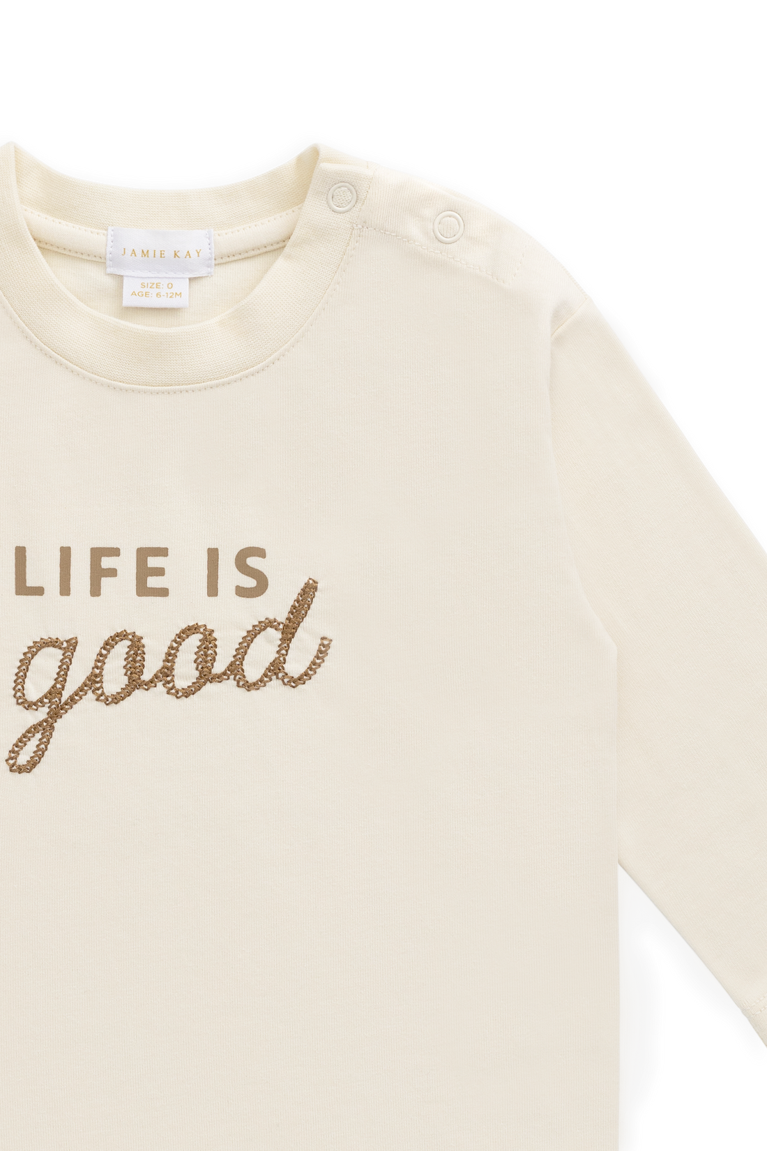 Organic Cotton Marshall Long Sleeve Top - Cloud Life is Good Childrens Top from Jamie Kay USA