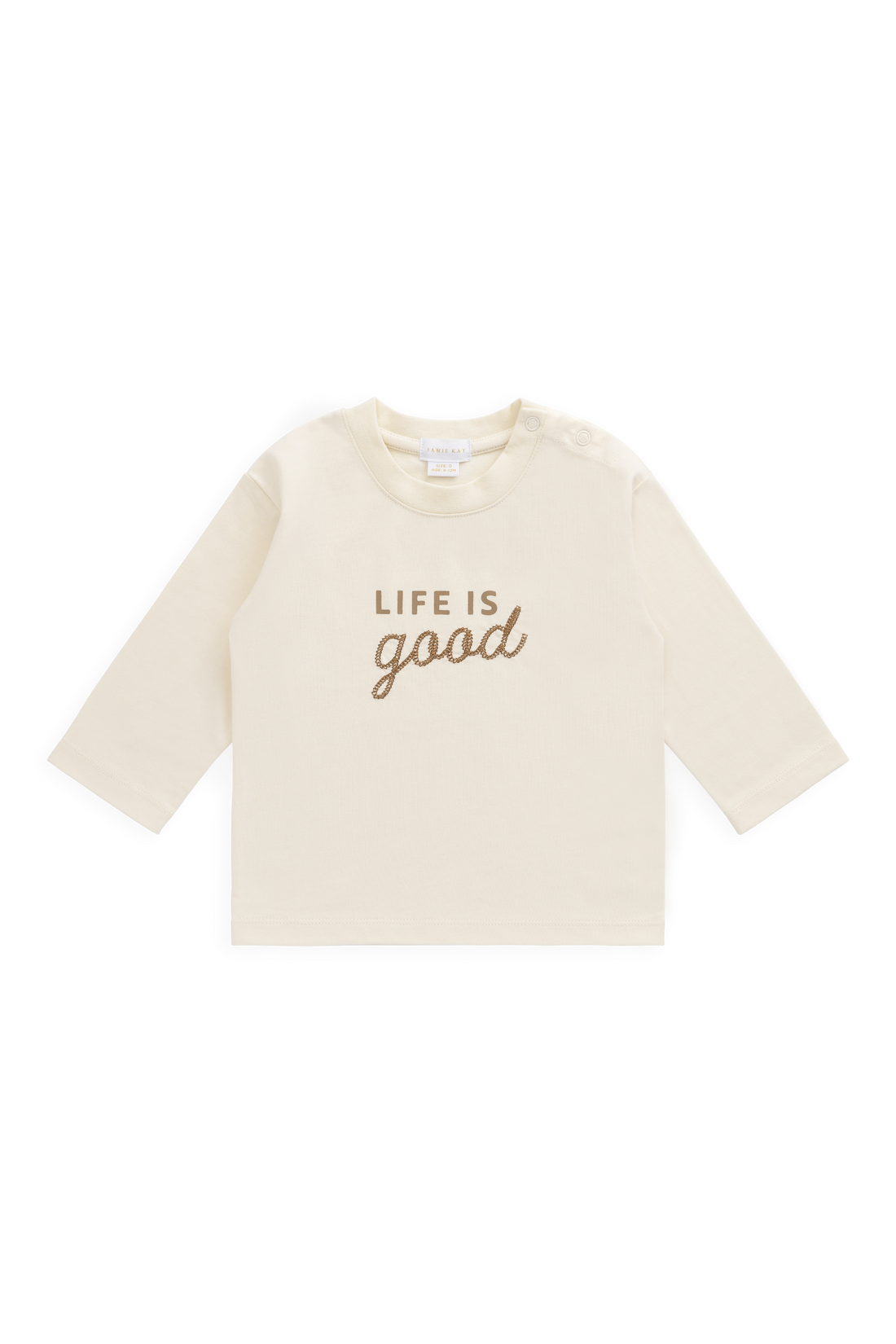 Organic Cotton Marshall Long Sleeve Top - Cloud Life is Good Childrens Top from Jamie Kay USA
