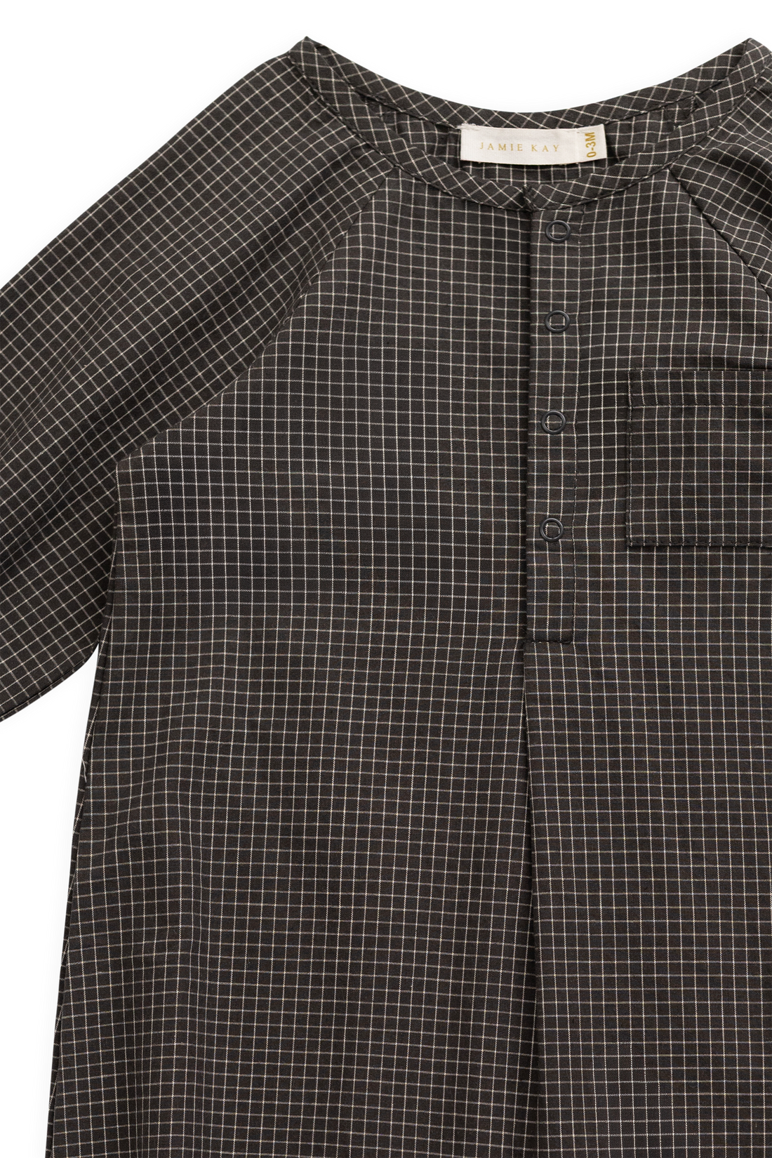 Organic Cotton Milton Onepiece - Basalt Grid Childrens Onepiece from Jamie Kay USA