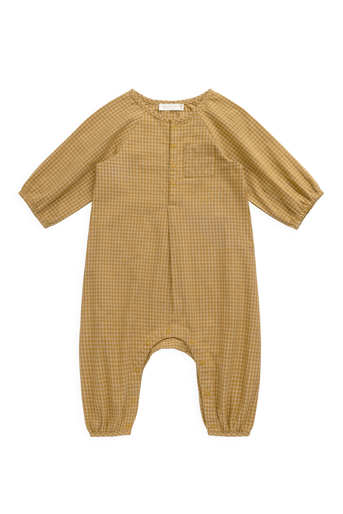 Organic Cotton Milton Onepiece - Windowpane Check Buckwheat Childrens Onepiece from Jamie Kay USA