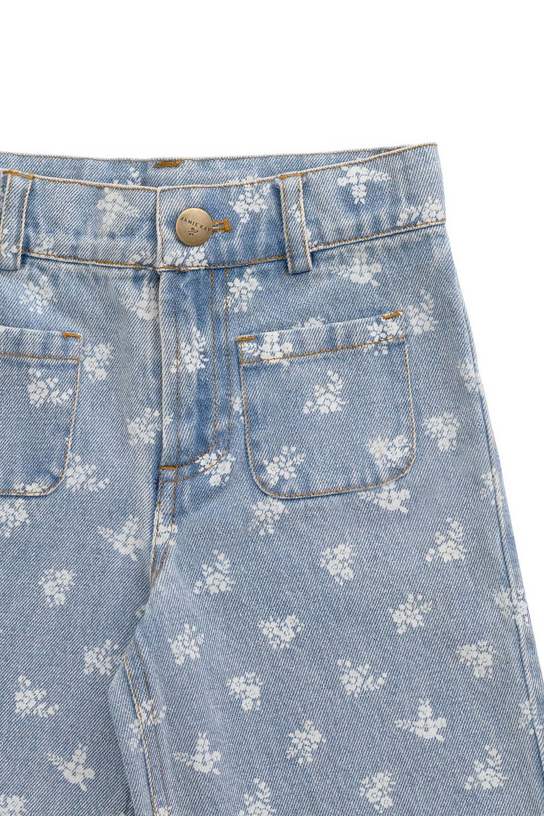 Theodora Pant - Tully Floral Denim Childrens Pant from Jamie Kay USA