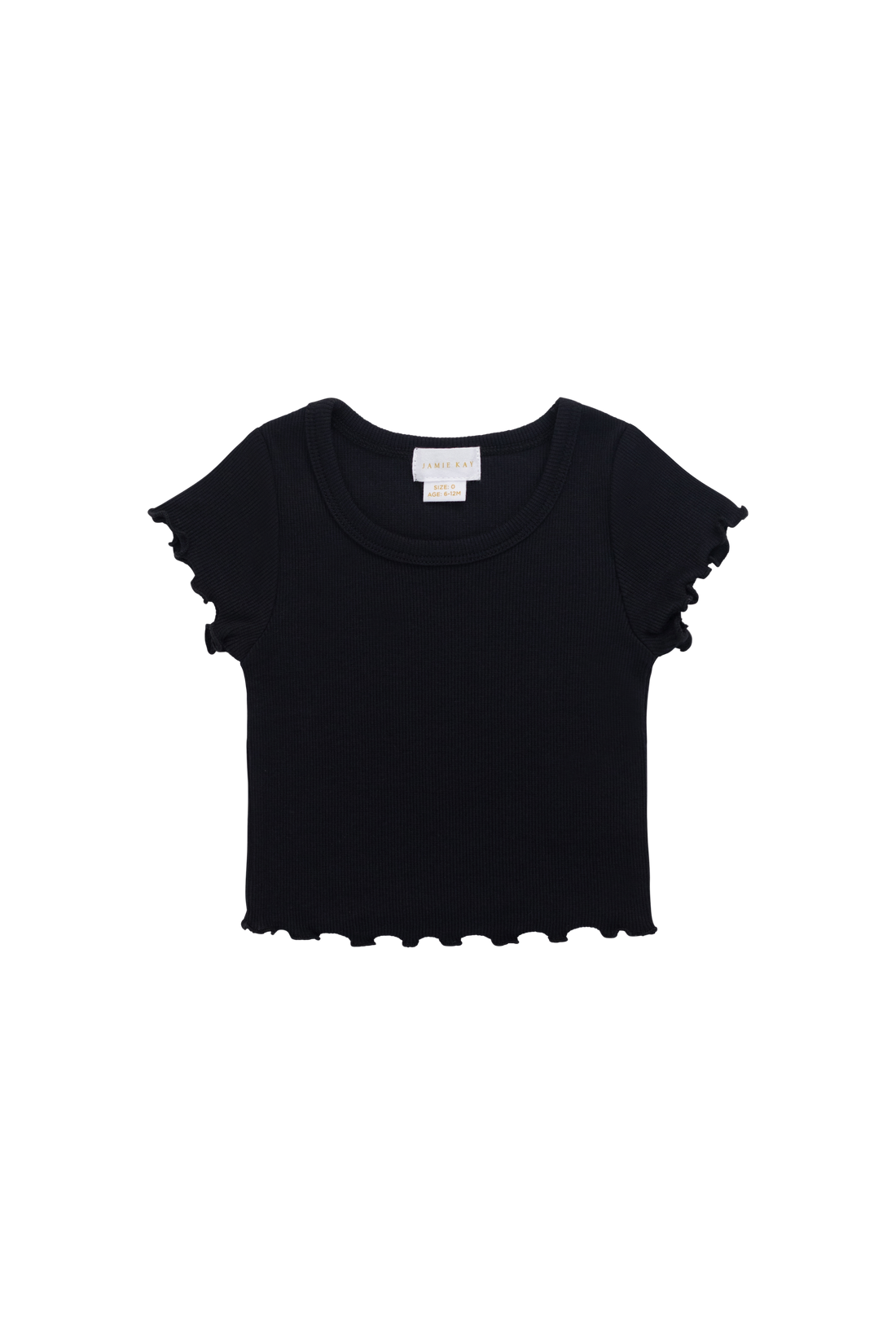 Organic Cotton Fine Rib Ines Top - Ebony Childrens Top from Jamie Kay USA