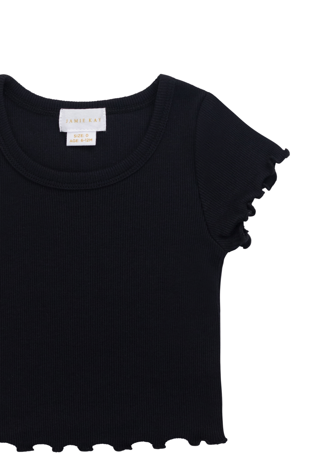 Organic Cotton Fine Rib Ines Top - Ebony Childrens Top from Jamie Kay USA