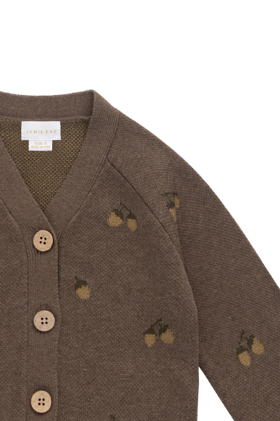 Easton Cardigan - Forest Acorns Toasted Marle Childrens Cardigan from Jamie Kay USA