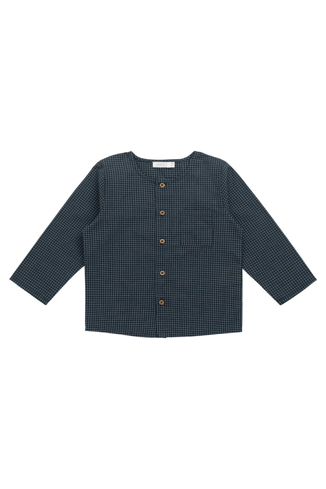 Organic Cotton Albie Top - Forest Grid Childrens Top from Jamie Kay USA