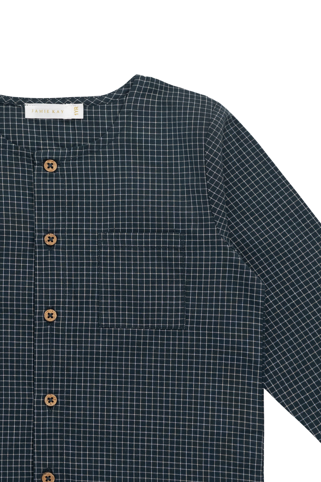 Organic Cotton Albie Top - Forest Grid Childrens Top from Jamie Kay USA