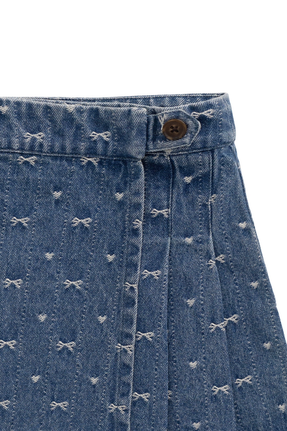 Beatrice Skirt - Amour Bows Denim Childrens Skirt from Jamie Kay USA