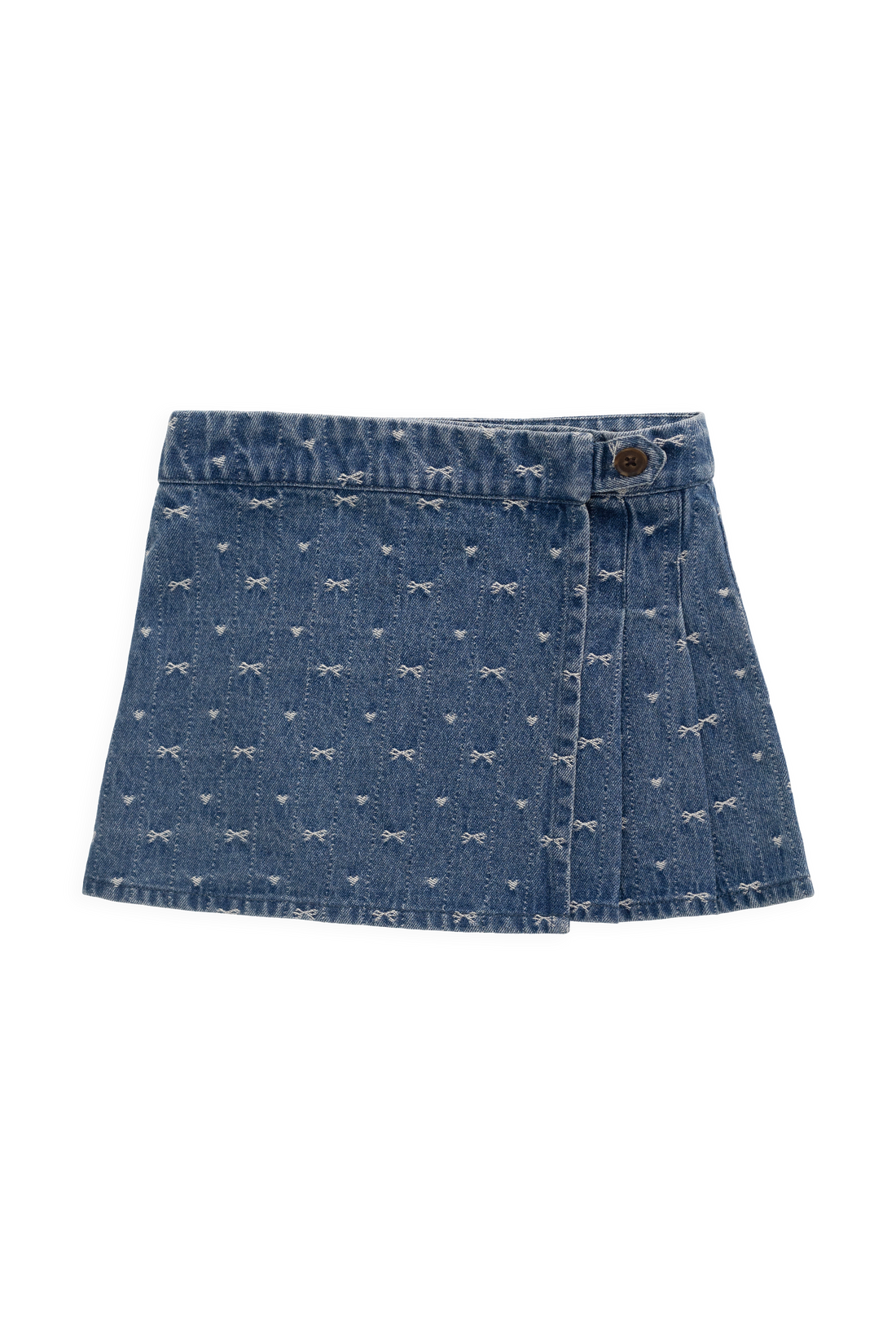 Beatrice Skirt - Amour Bows Denim Childrens Skirt from Jamie Kay USA
