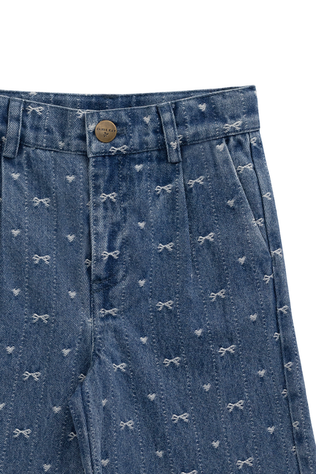 Calianna Pant - Amour Bows Denim Childrens Pants from Jamie Kay USA