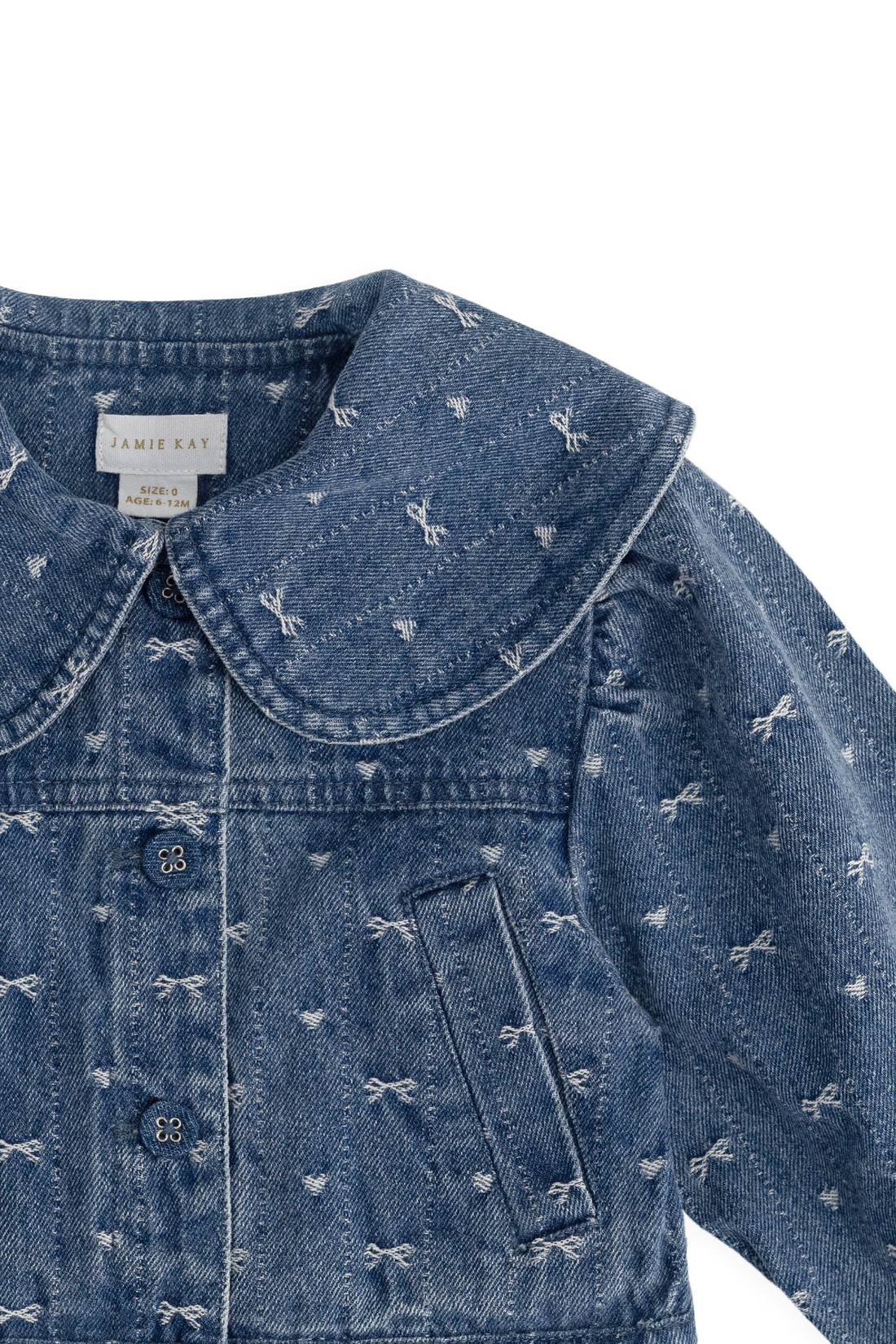 Elka Jacket - Amour Bows Denim Childrens Jacket from Jamie Kay USA