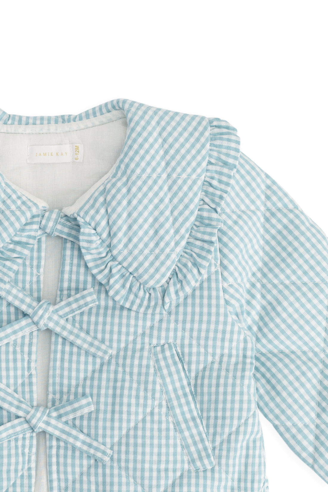 Mariette Jacket - Sky Gray Gingham Childrens Jacket from Jamie Kay USA
