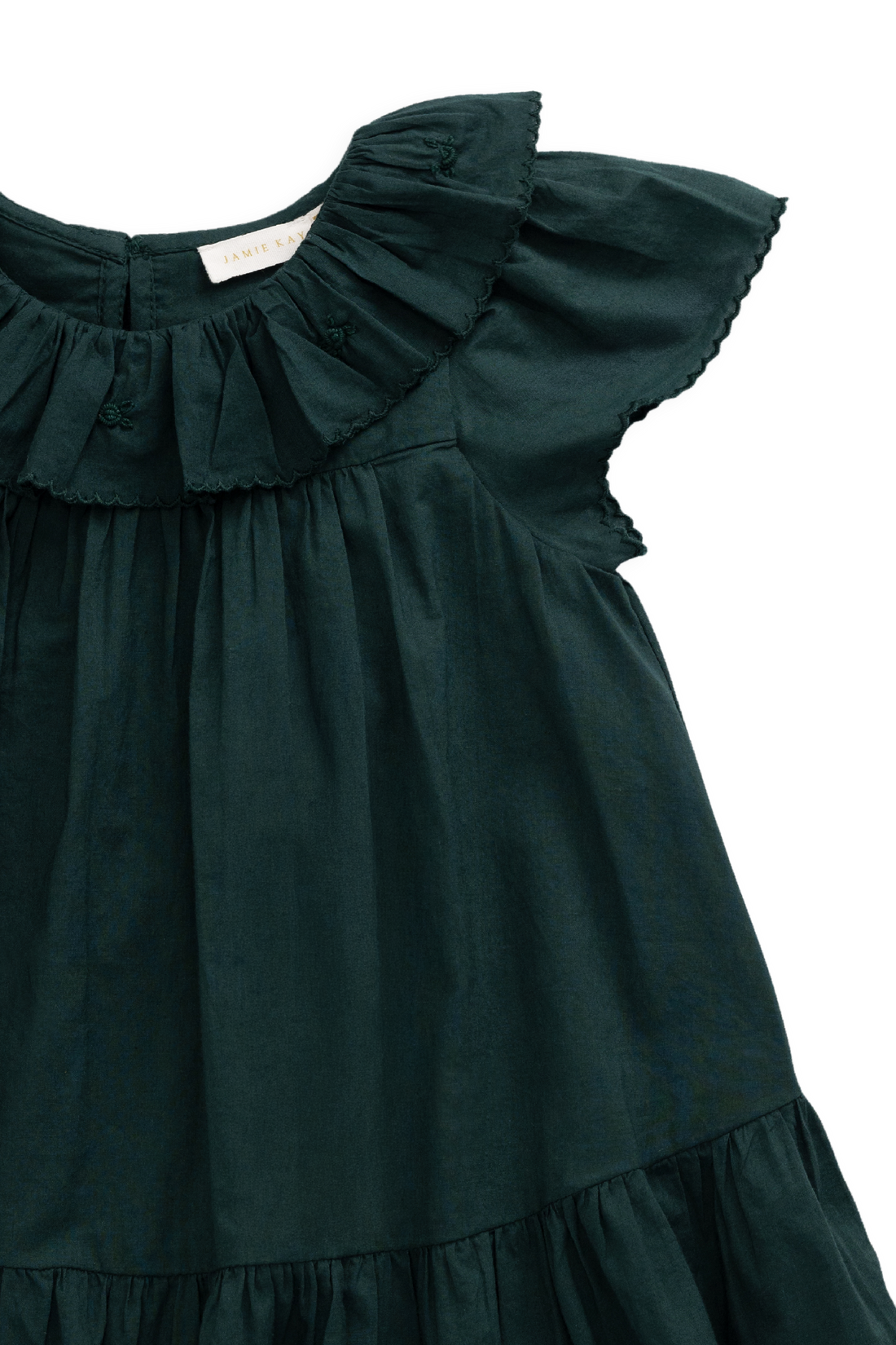 Organic Cotton Calianna Dress - Deep Fern Childrens Dress from Jamie Kay USA