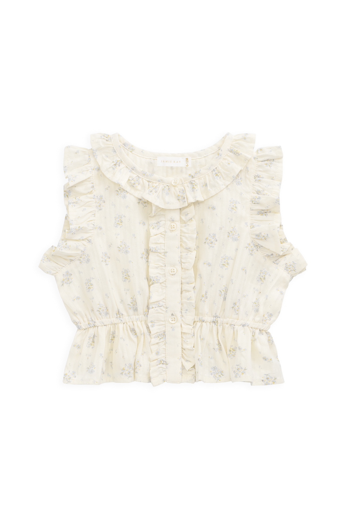 Organic Cotton Calianna Top - Justine Vanilla Sky Childrens Top from Jamie Kay USA