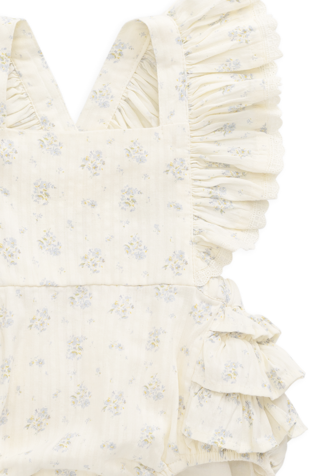 Organic Cotton Elka Playsuit - Justine Vanilla Sky Childrens Playsuit from Jamie Kay USA