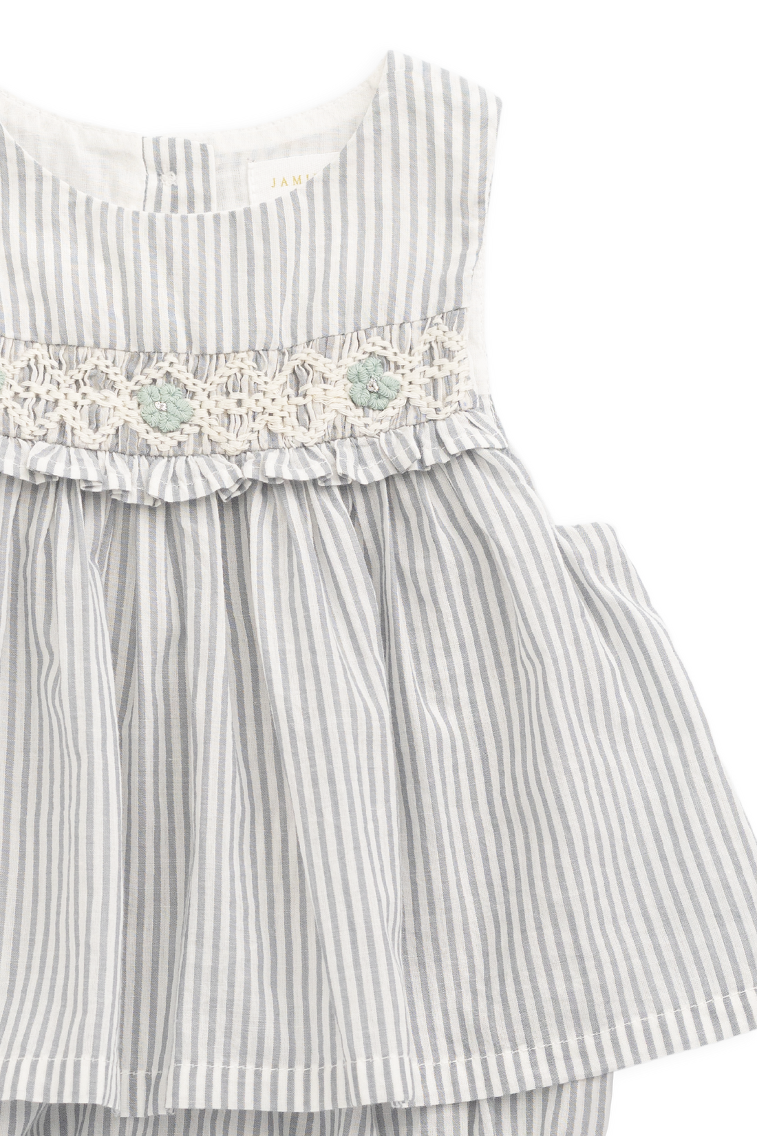 Organic Cotton Gracen Playsuit - Harbour Stripe Childrens Playsuit from Jamie Kay USA