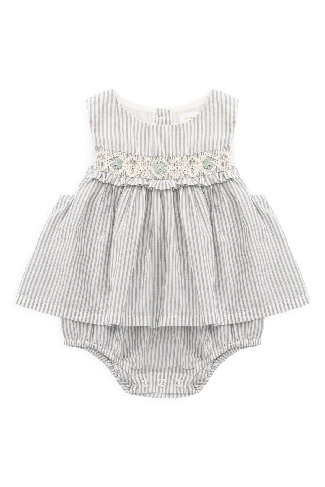 Organic Cotton Gracen Playsuit - Harbour Stripe Childrens Playsuit from Jamie Kay USA