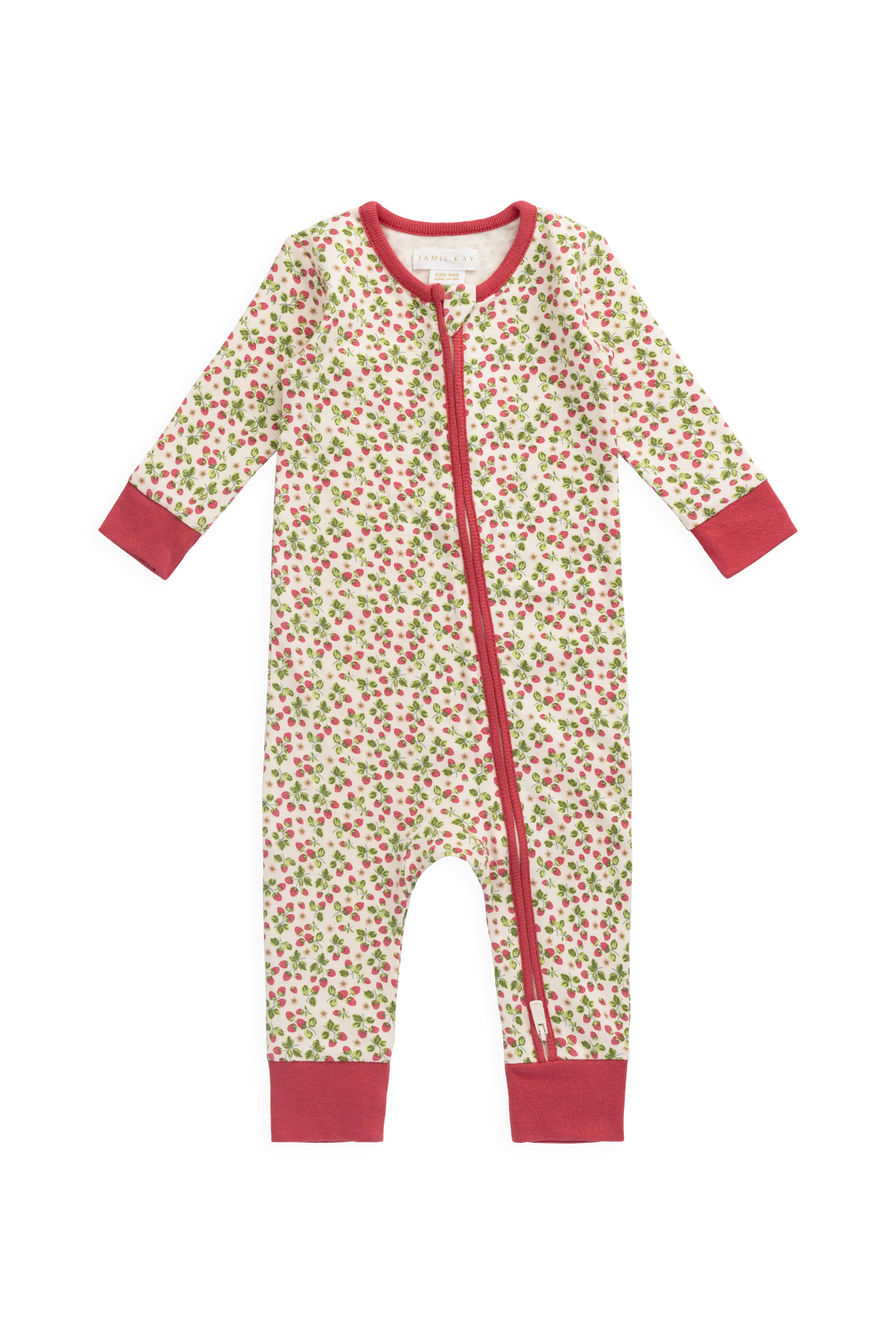 Organic Cotton Jude Onepiece - Cottage Strawberries Childrens Onepiece from Jamie Kay USA