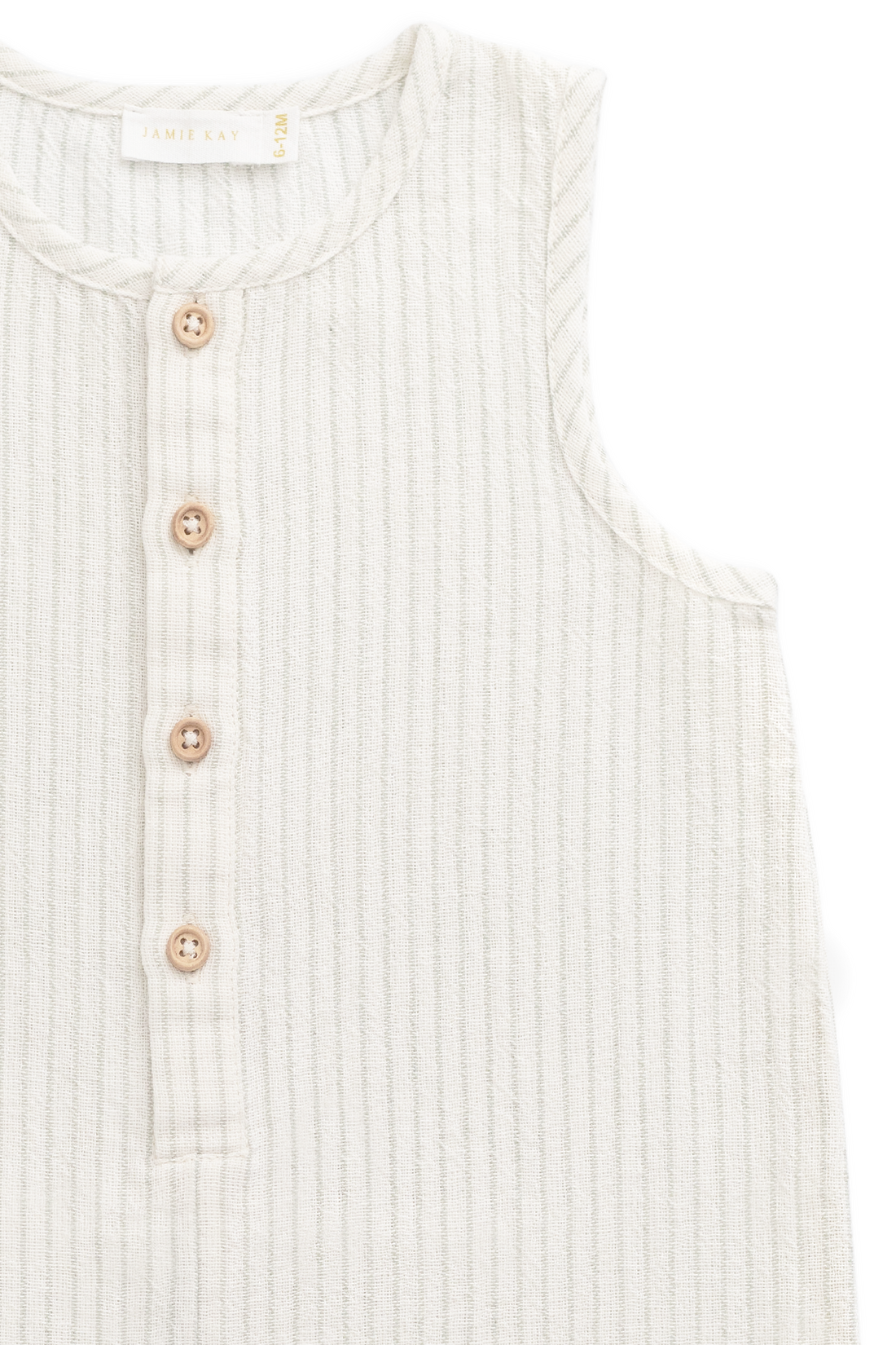 Organic Cotton Milo Jumpsuit - Mini Pinstripe Cloud / Duck Egg Blue Childrens Jumpsuit from Jamie Kay USA