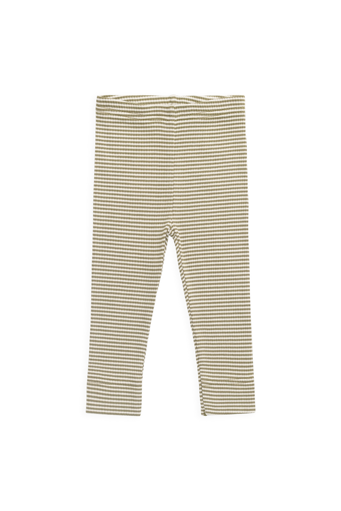 Organic Cotton Modal Legging - Petite Stripe Avocado Oil / Cloud Childrens Legging from Jamie Kay USA