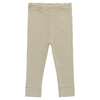 Organic Cotton Modal Everyday Legging - Petite Stripe Avocado Oil / Cloud Childrens Legging from Jamie Kay USA