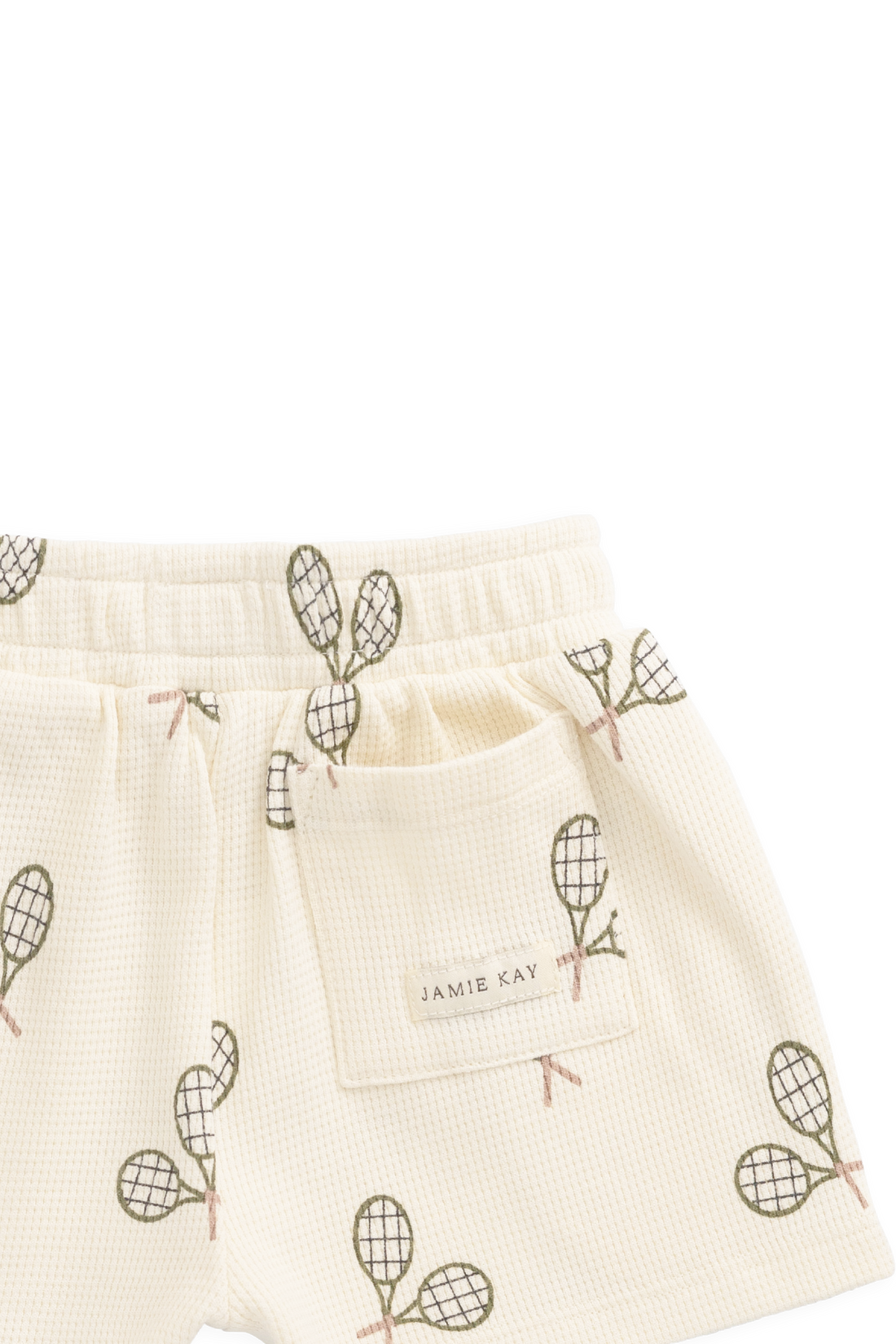 Organic Cotton Waffle Leith Short - Racquet Tofu Childrens Shorts from Jamie Kay USA